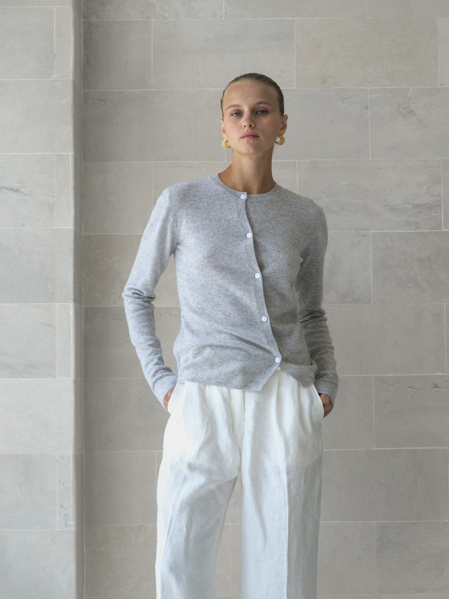 Cashmere Asymmetric Cardigan - l u • c i e e