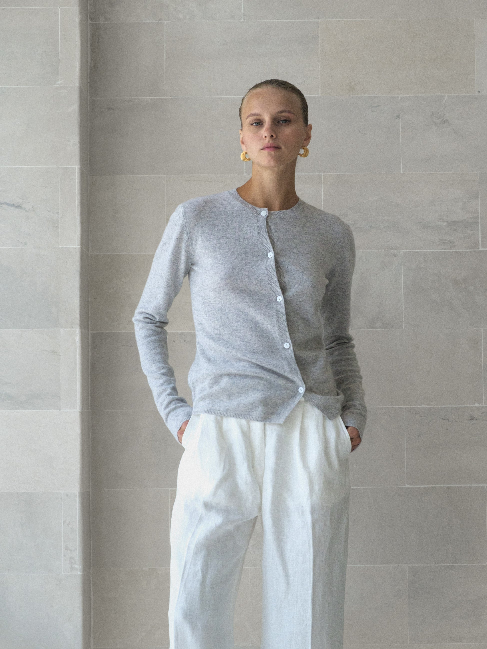 Cashmere Asymmetric Cardigan - l u • c i e e