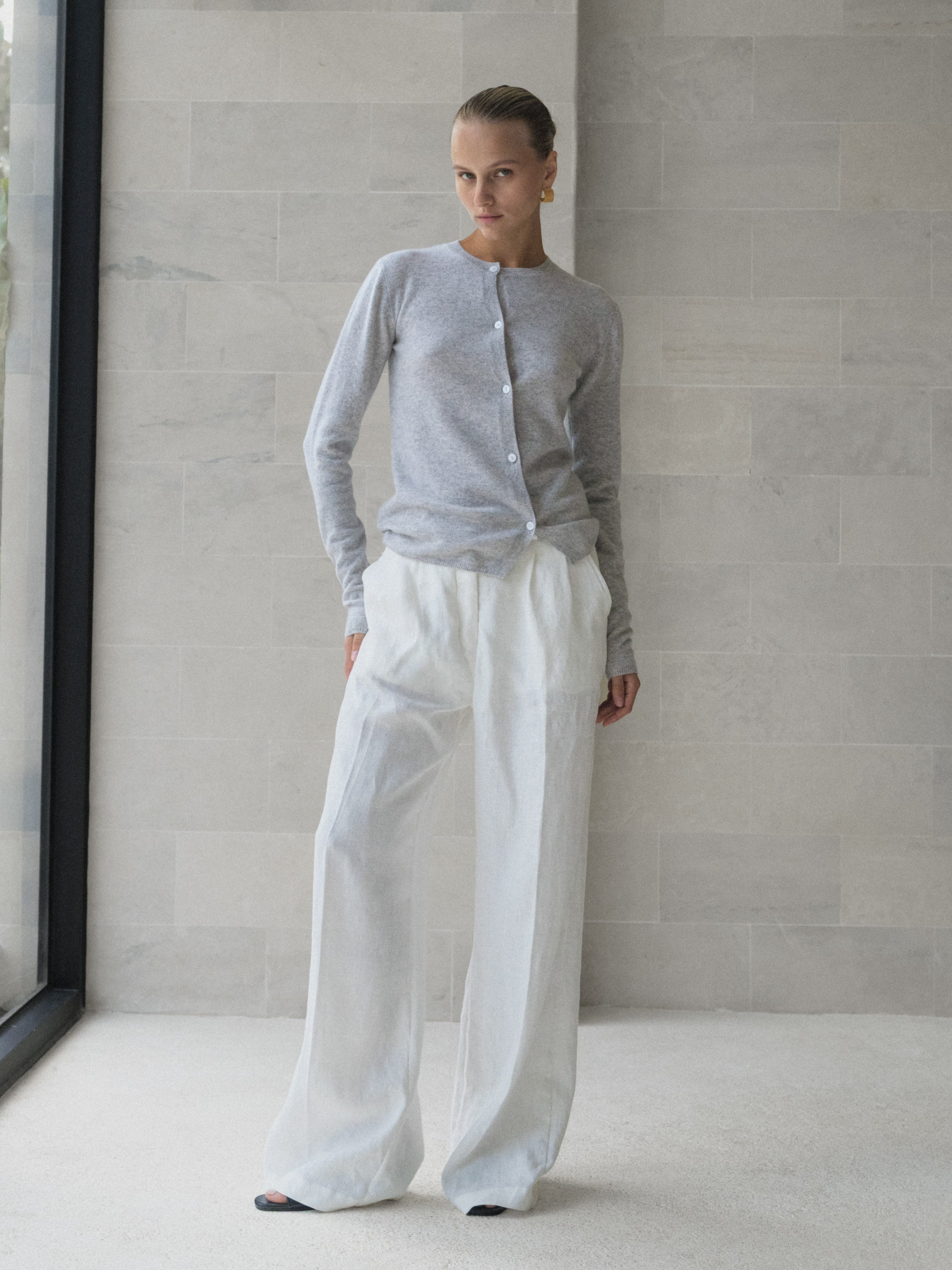 Cashmere Asymmetric Cardigan - l u • c i e e