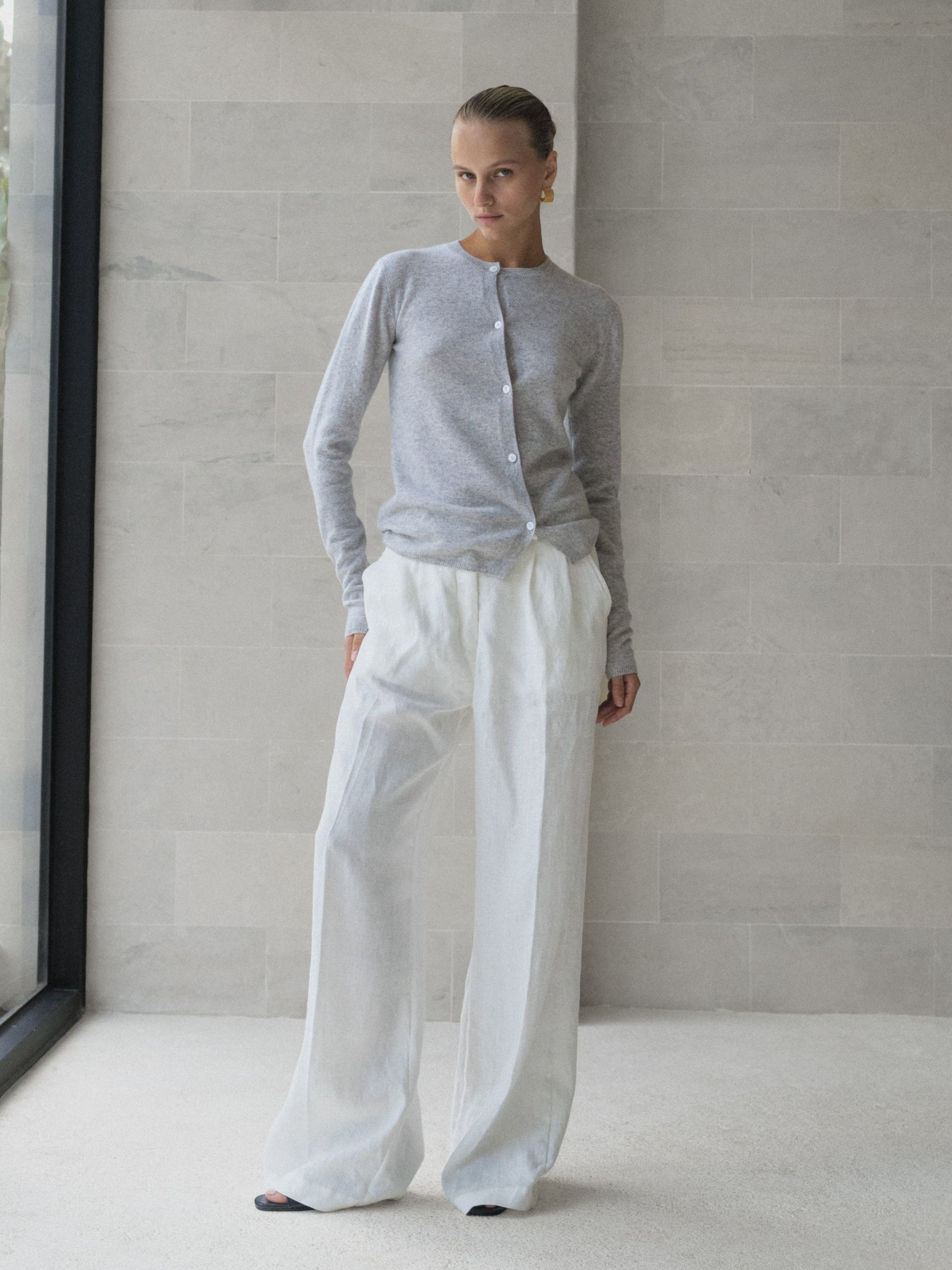Cashmere Asymmetric Cardigan - l u • c i e e