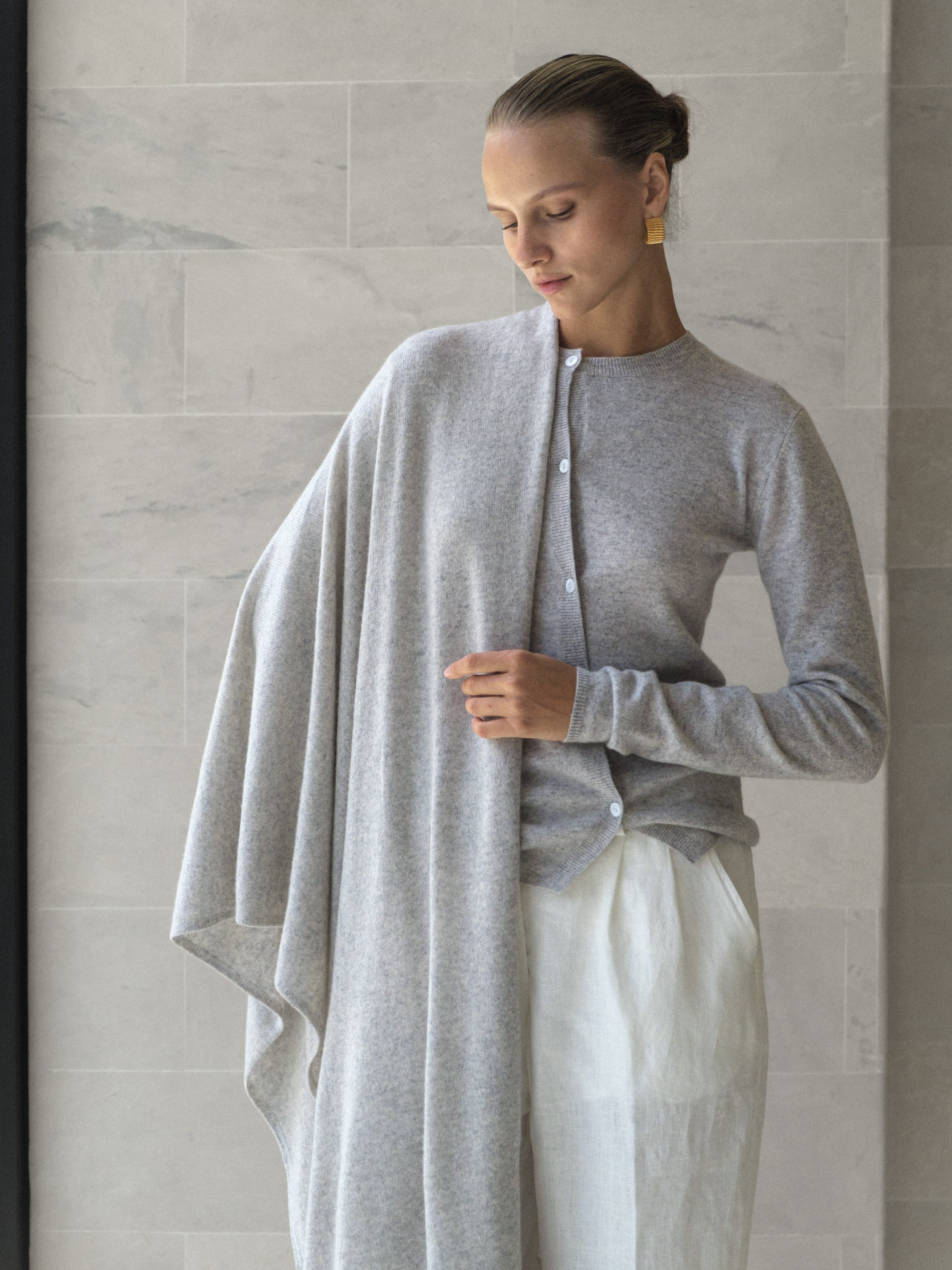 Cashmere Asymmetric Cardigan - l u • c i e e