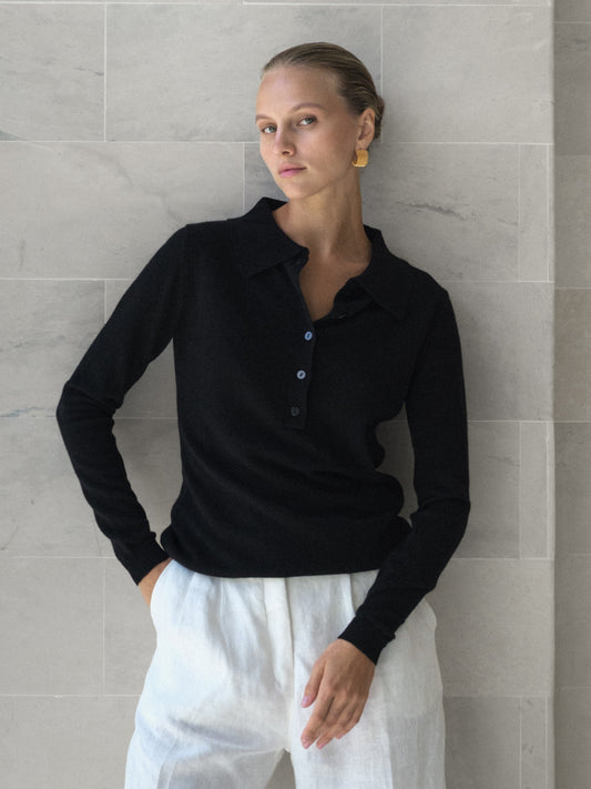 Cashmere Polo Shirt - l u • c i e e
