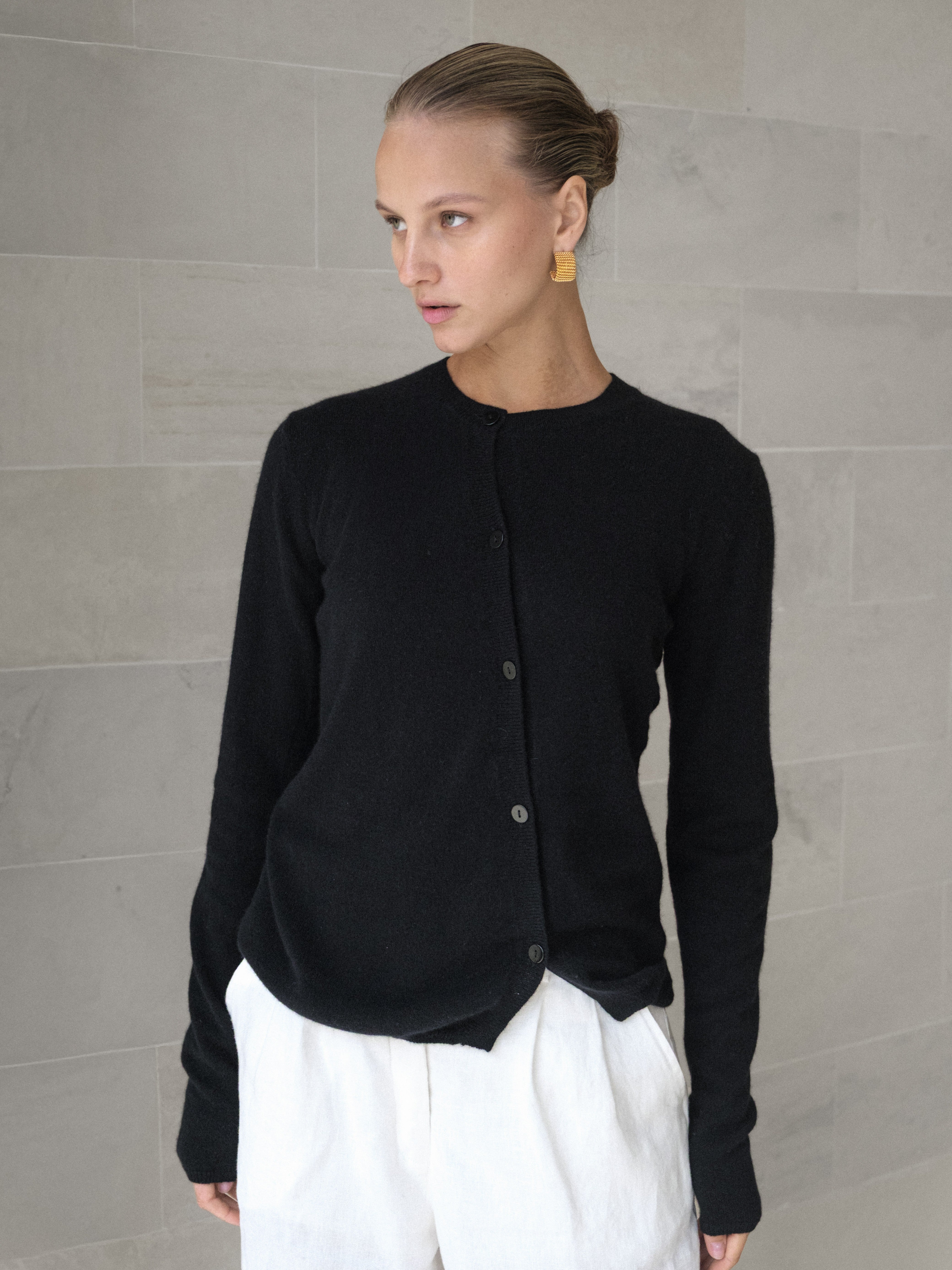 Cashmere Asymmetric Cardigan - l u • c i e e