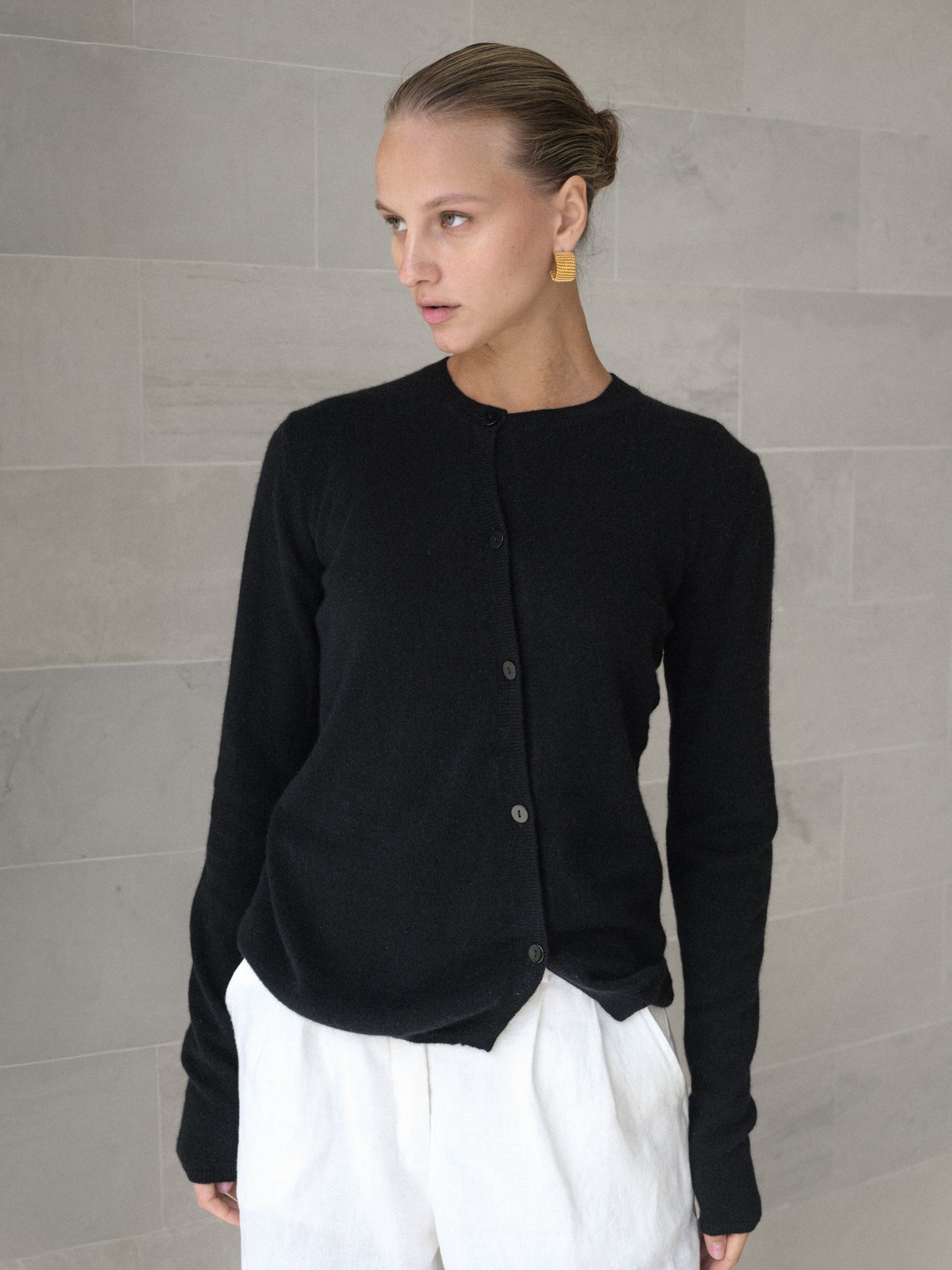 Cashmere Asymmetric Cardigan - l u • c i e e