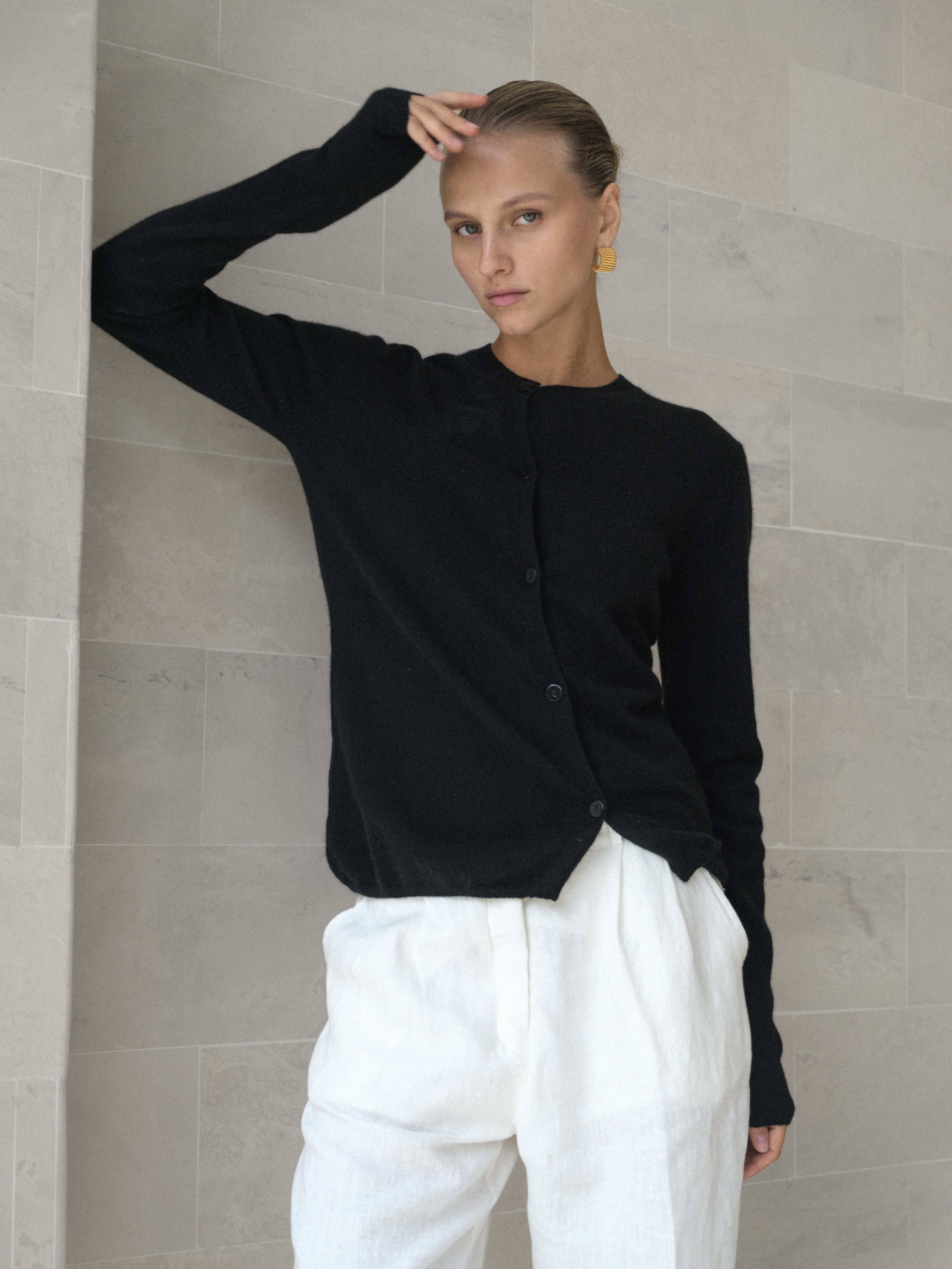 Cashmere Asymmetric Cardigan - l u • c i e e