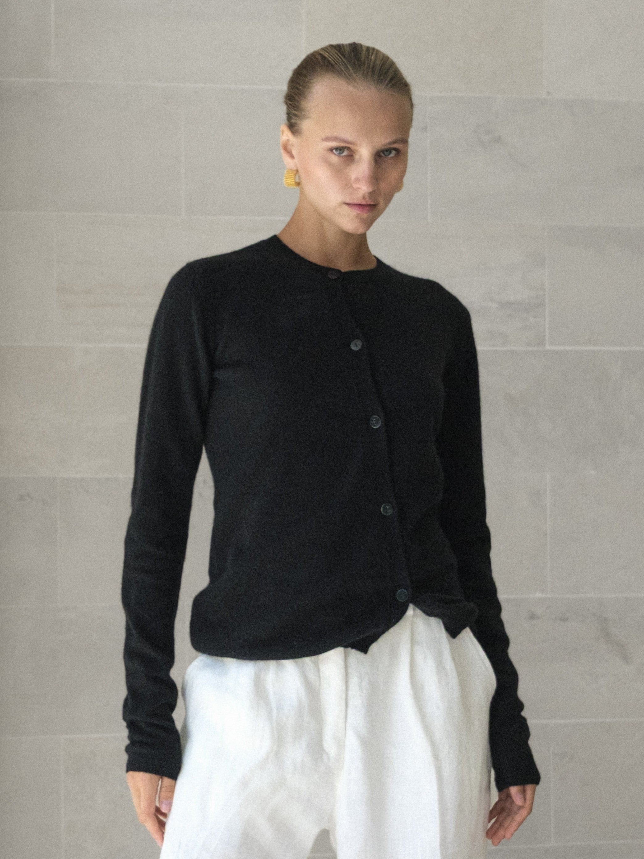 Cashmere Asymmetric Cardigan - l u • c i e e