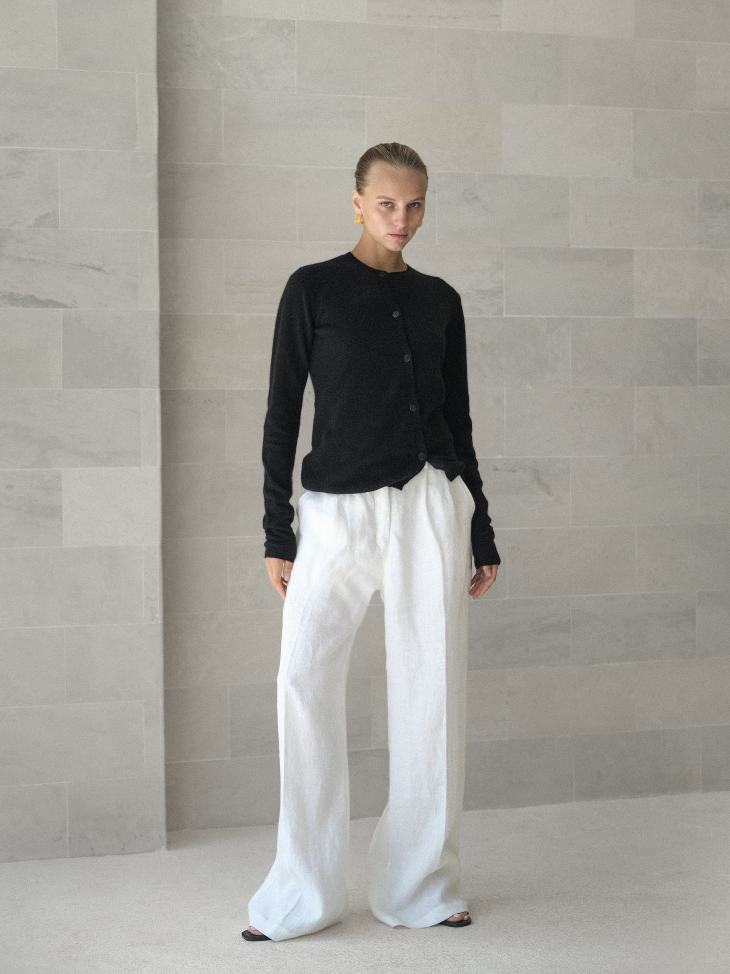 Cashmere Asymmetric Cardigan - l u • c i e e
