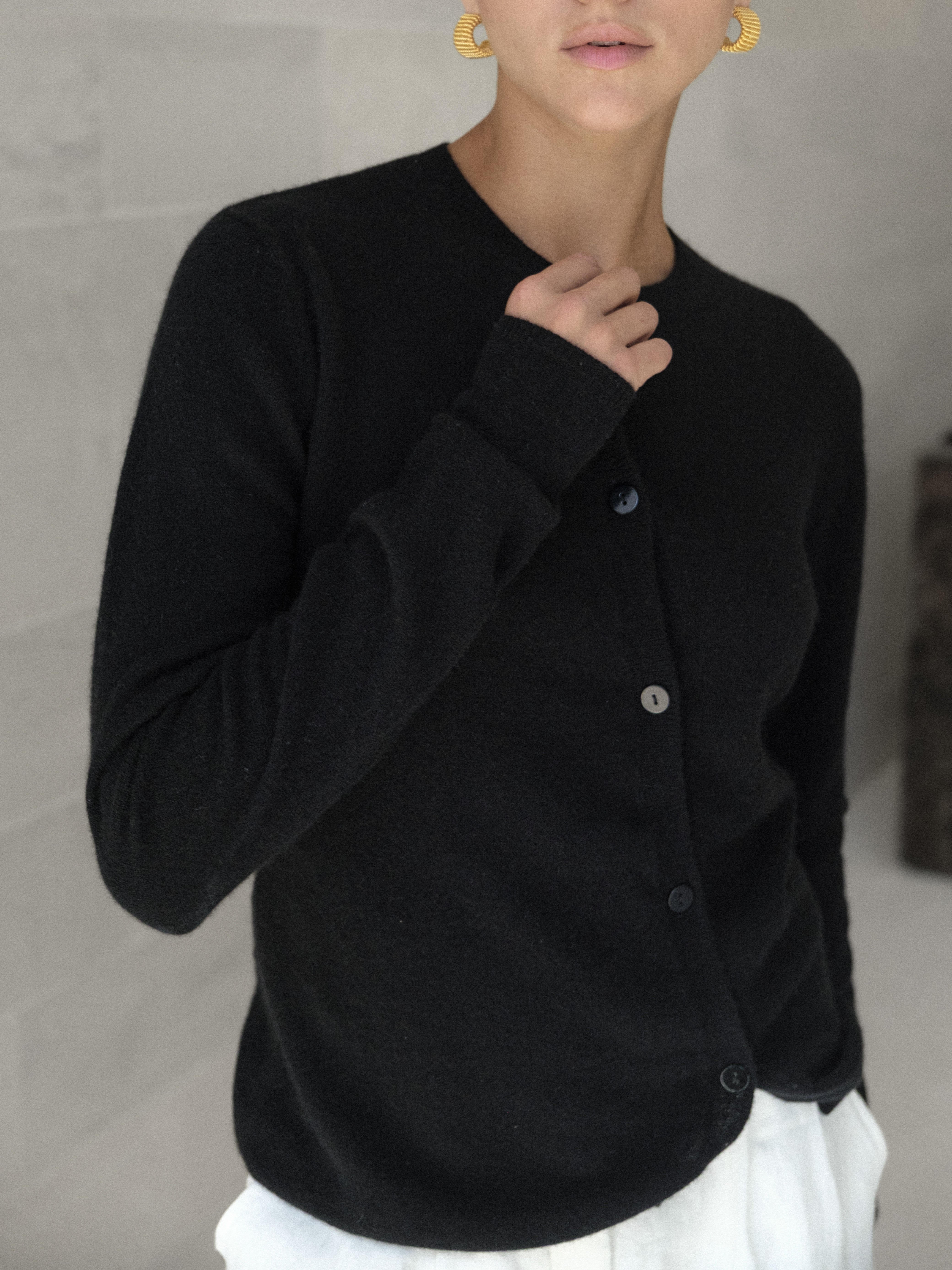 Cashmere Asymmetric Cardigan - l u • c i e e