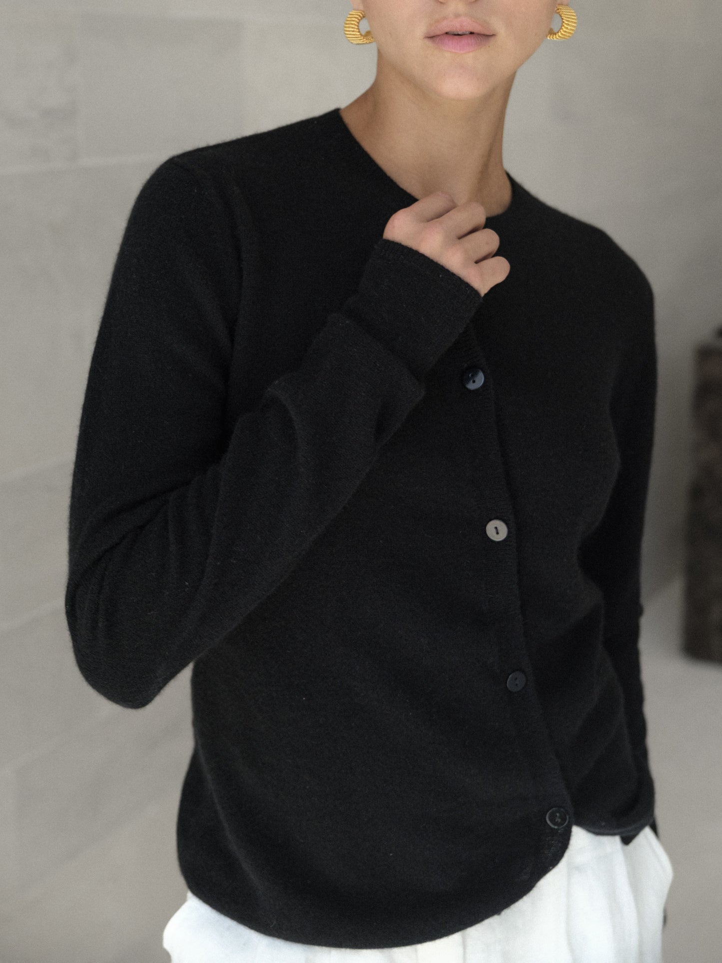 Cashmere Asymmetric Cardigan - l u • c i e e