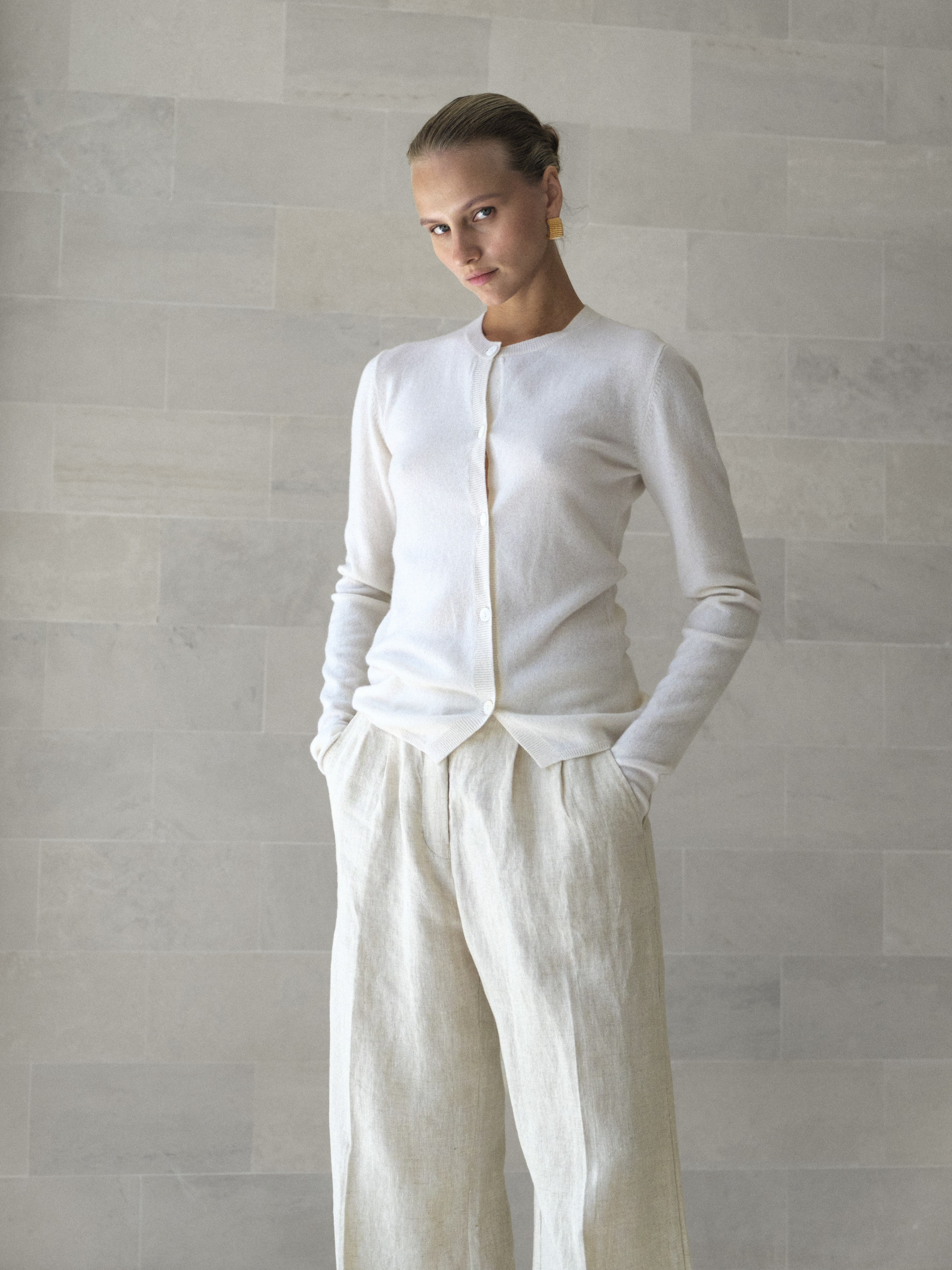 Cashmere Asymmetric Cardigan - l u • c i e e