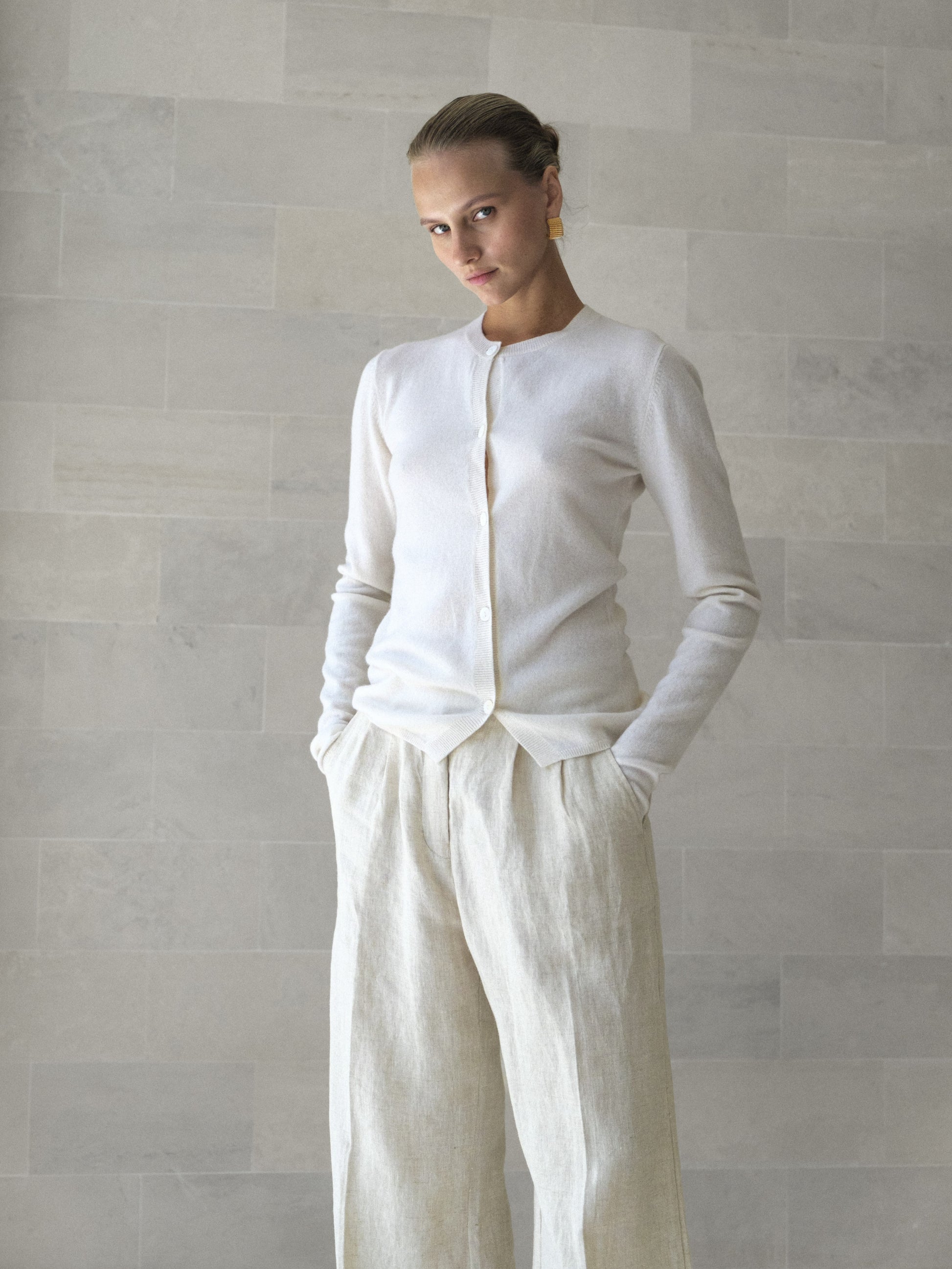 Cashmere Asymmetric Cardigan - l u • c i e e
