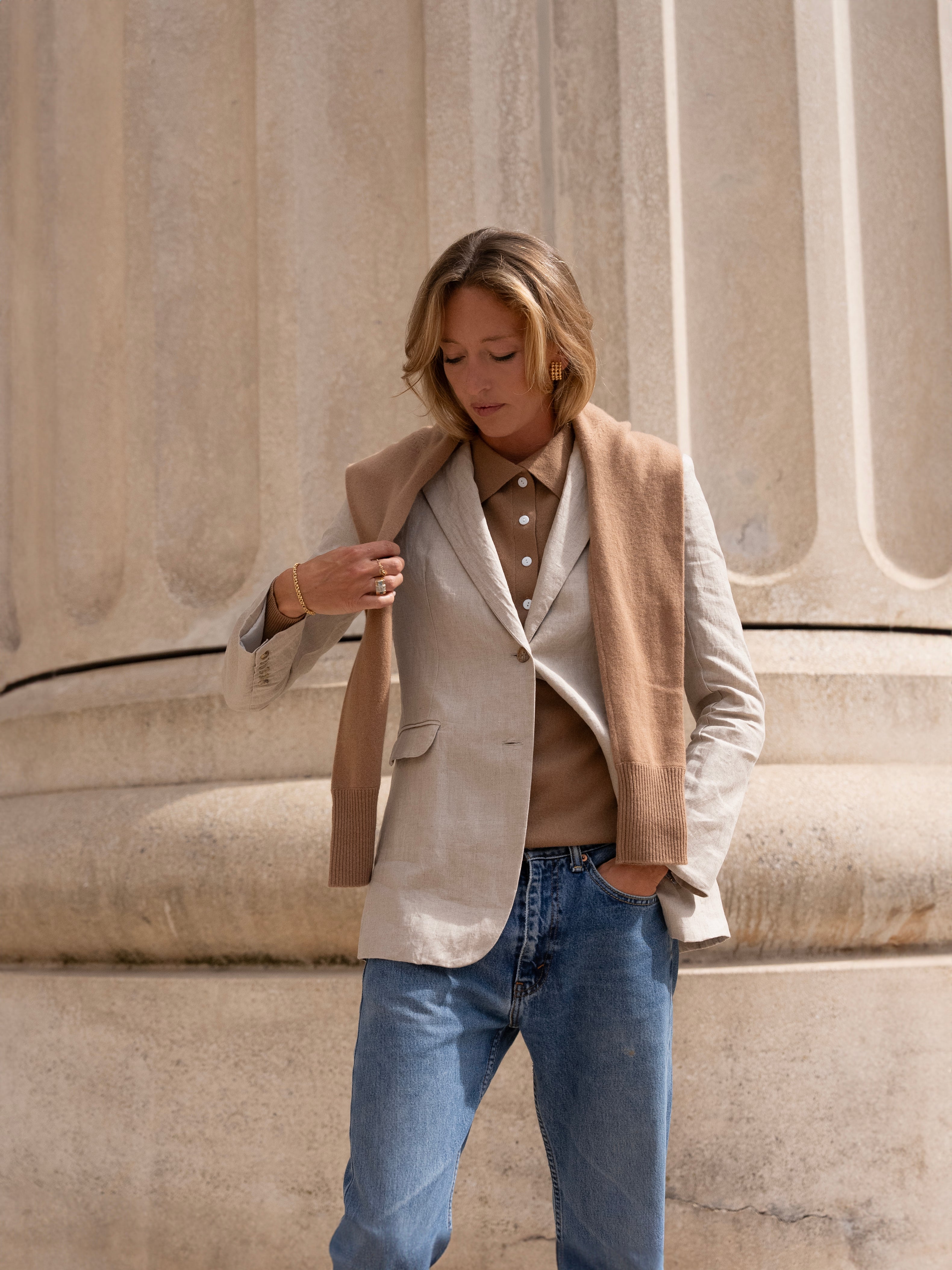 Oversized Linen Blazer - l u • c i e e