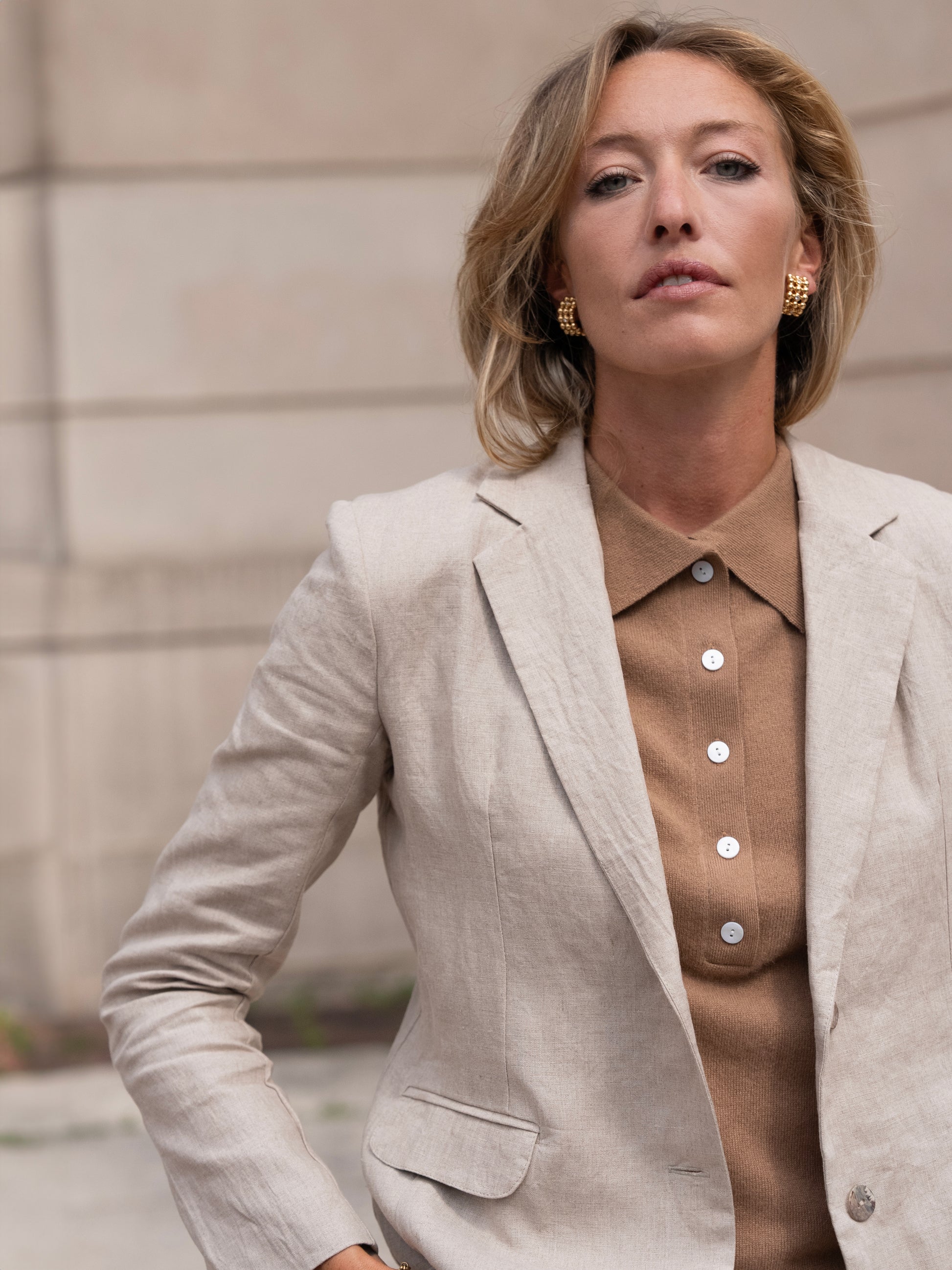 Oversized Linen Blazer - l u • c i e e