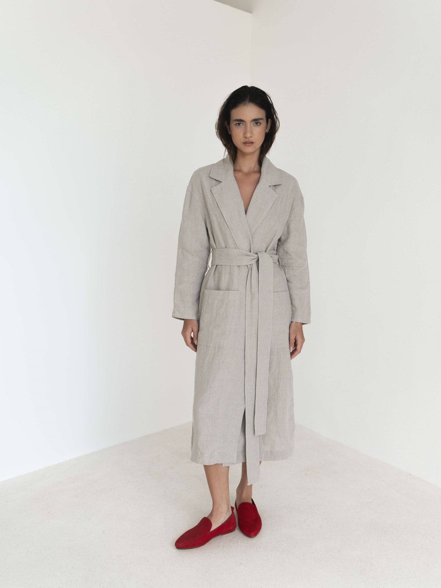 Relaxed-fit Linen Trench Coat - l u • c i e e