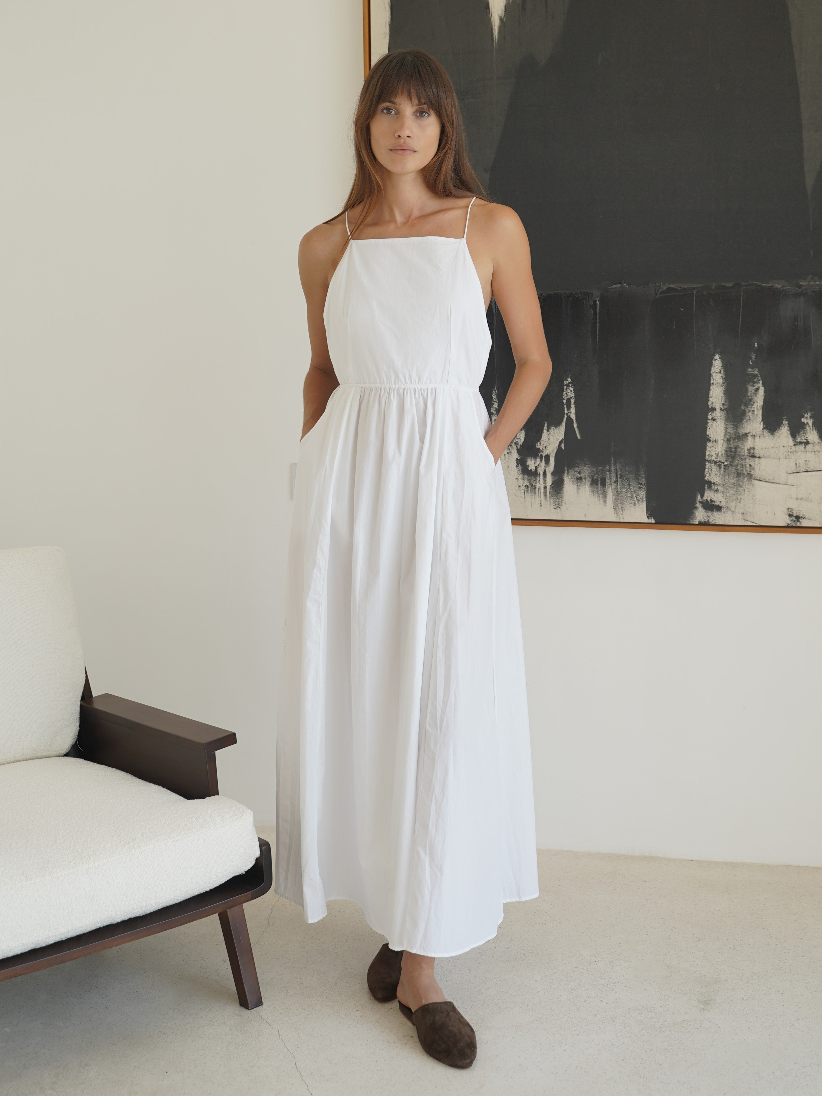 Calliope Backless Dress in White - l u • c i e e