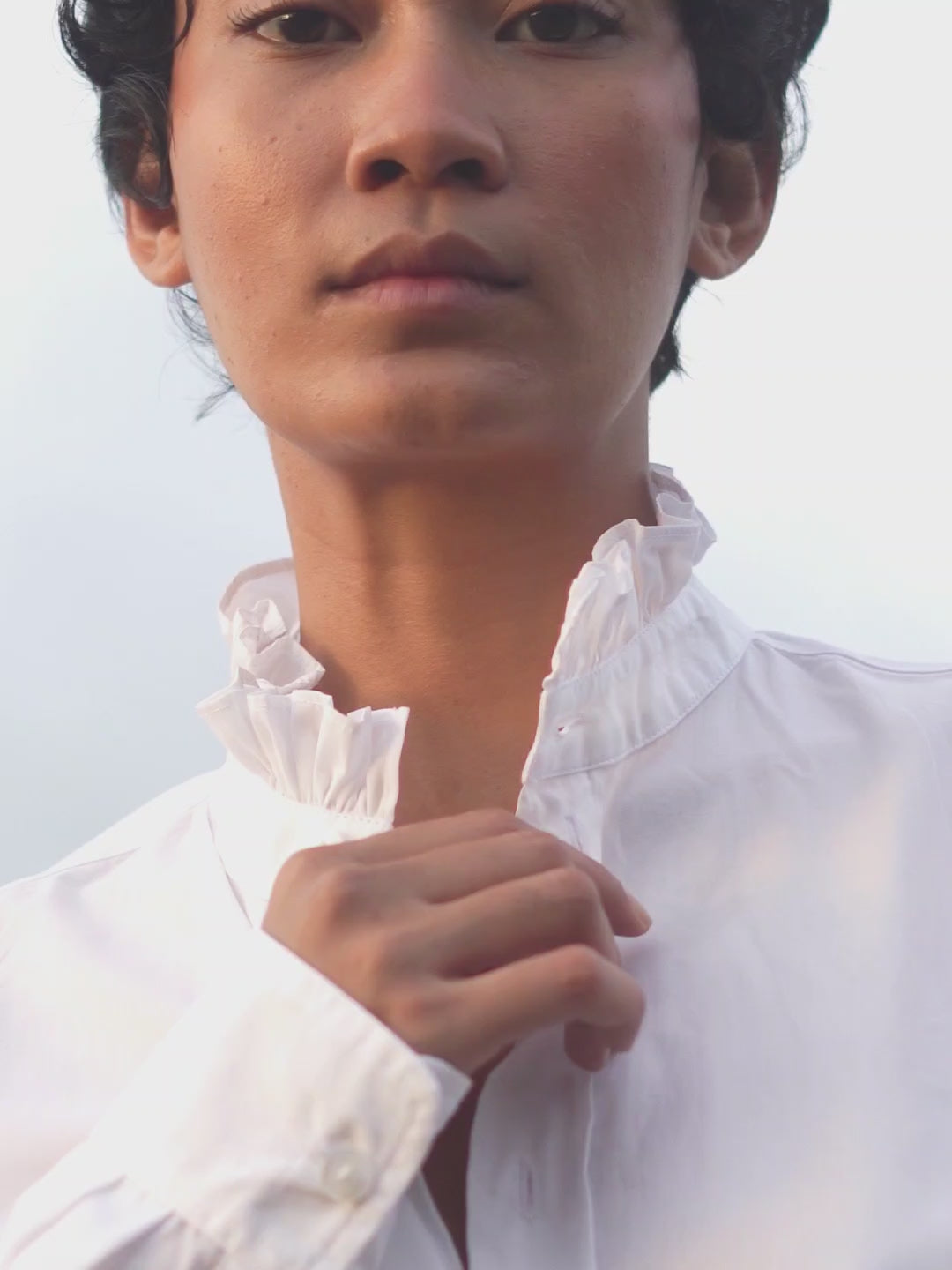 Ruffled Collar Shirt