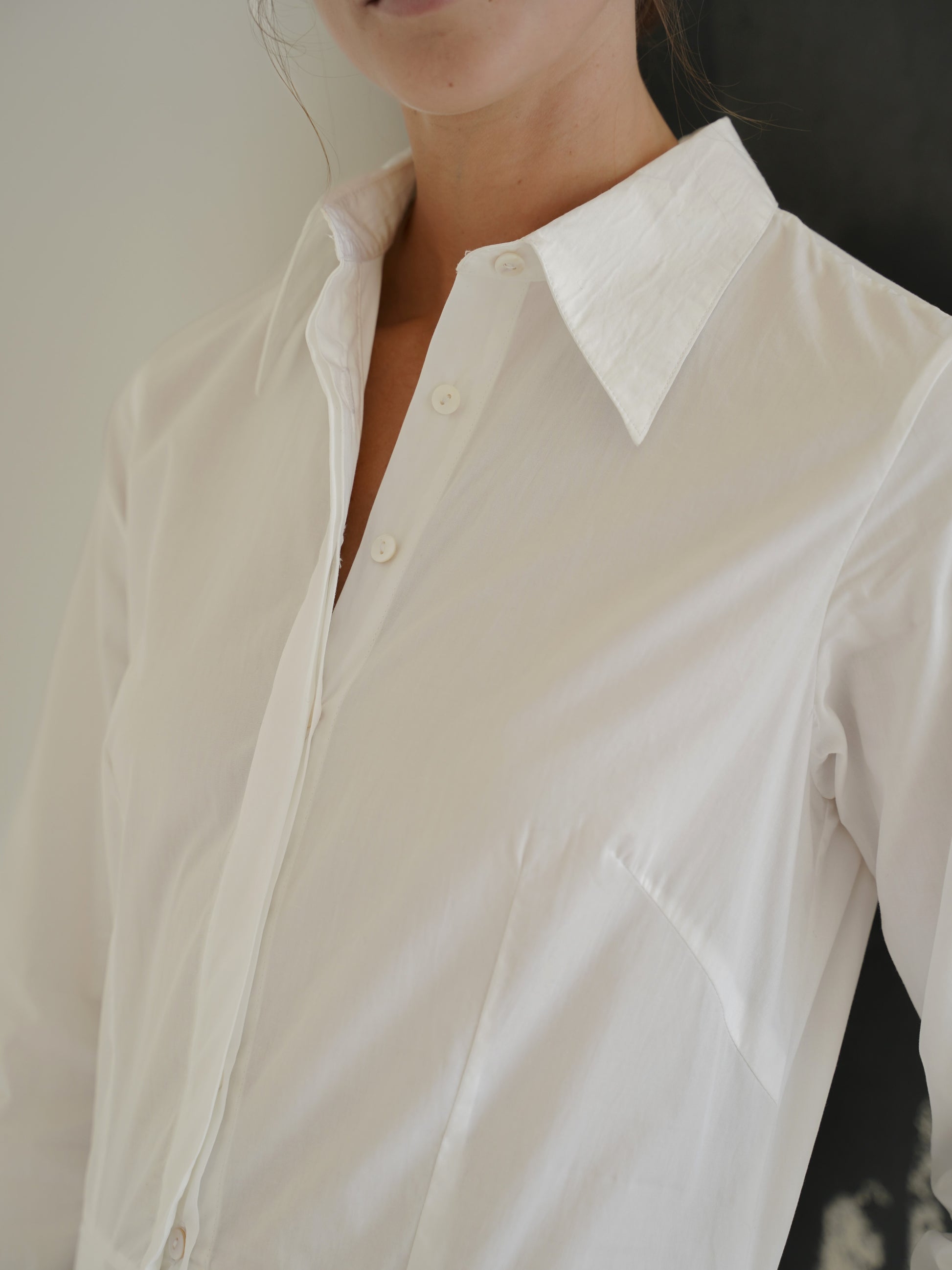 Callista Shirt Dress in White - l u • c i e e