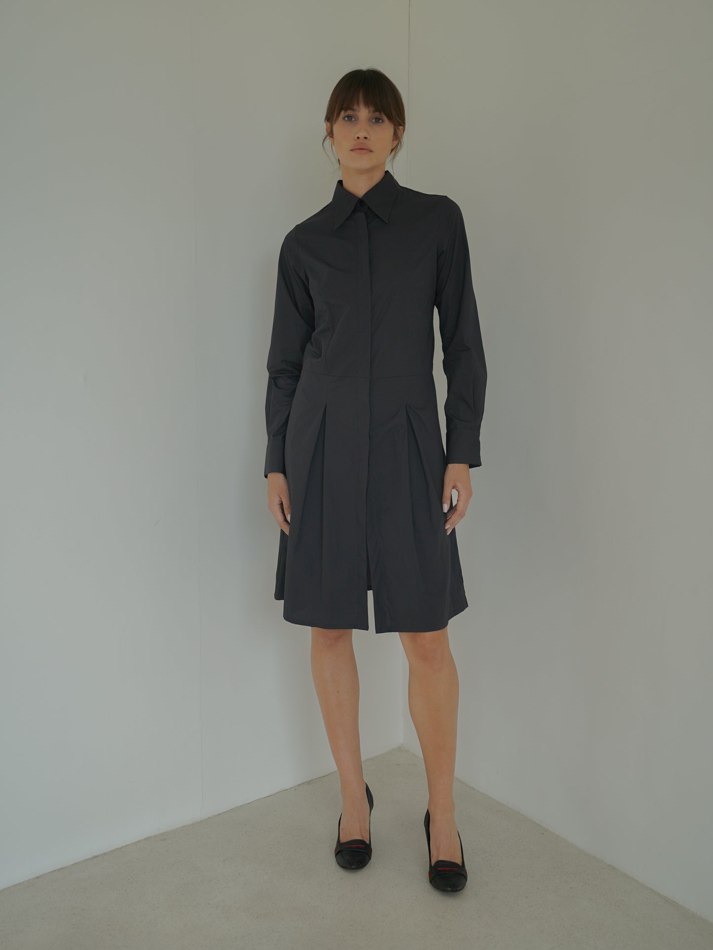 Ophelia Shirt Dress in Black - l u • c i e e