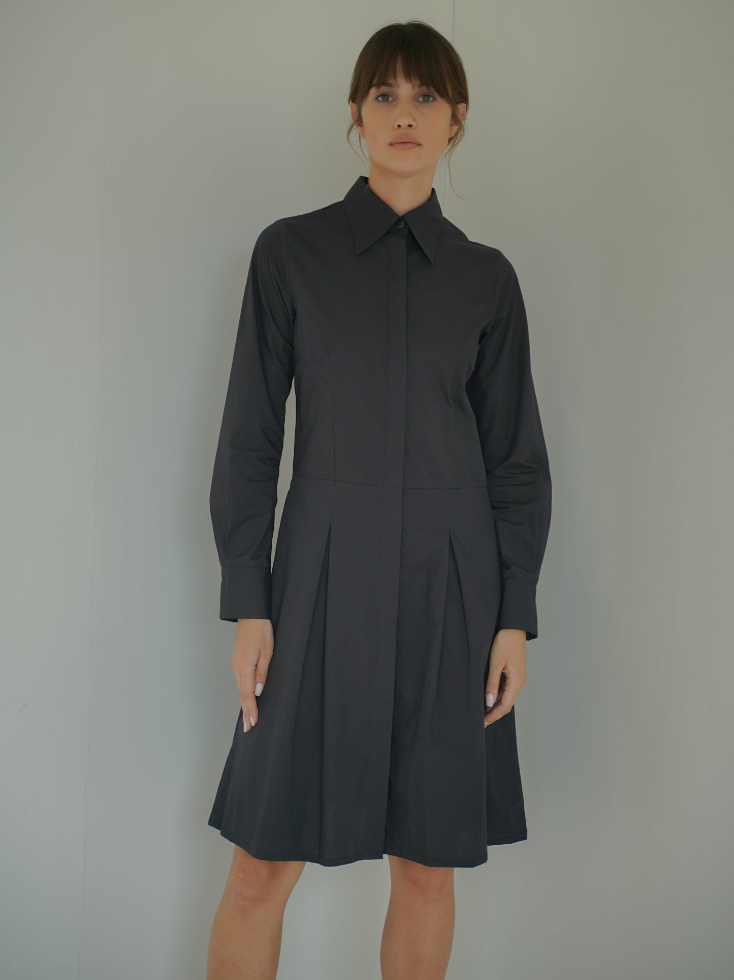 Ophelia Shirt Dress in Black - l u • c i e e