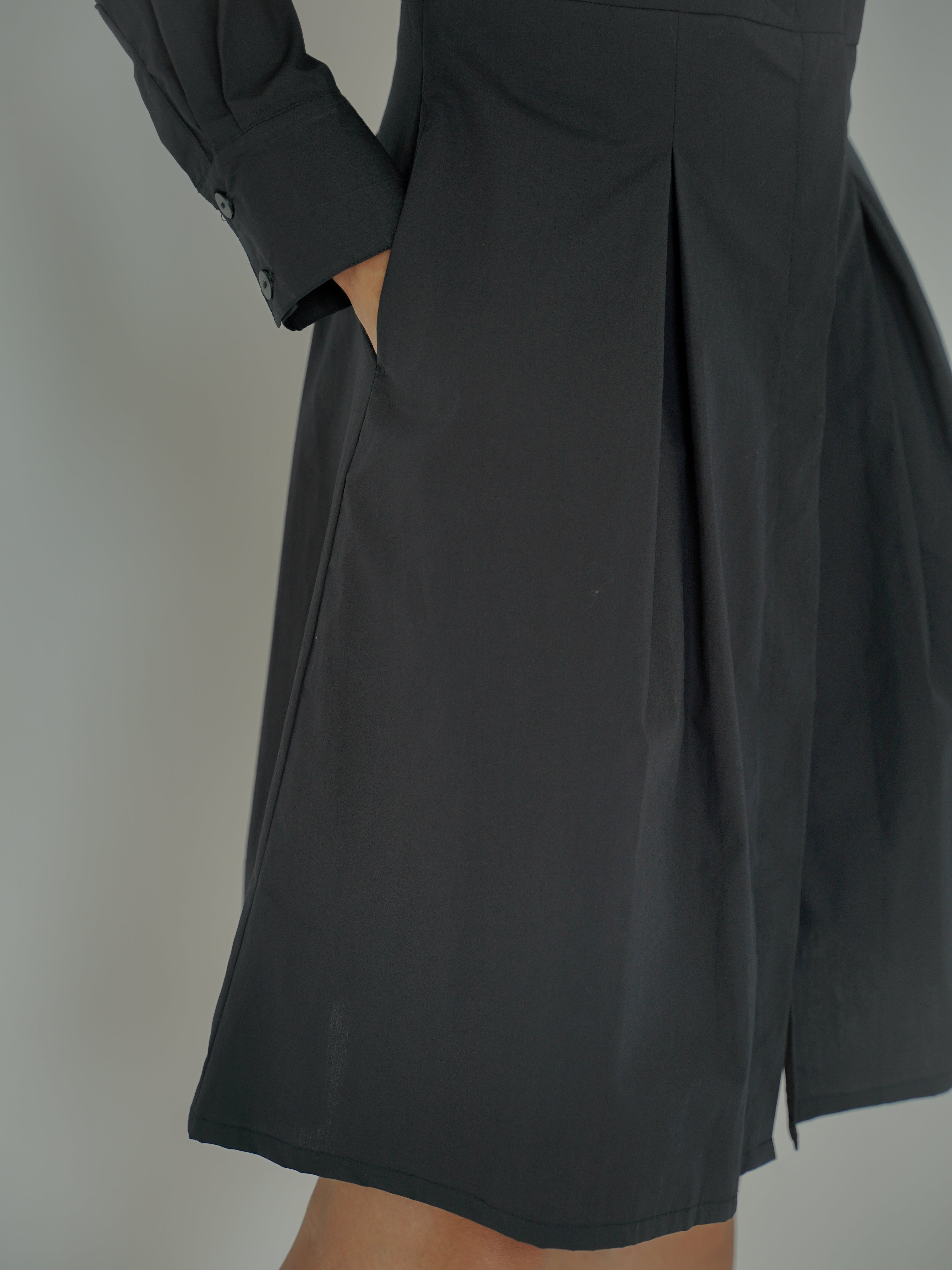 Ophelia Shirt Dress in Black - l u • c i e e