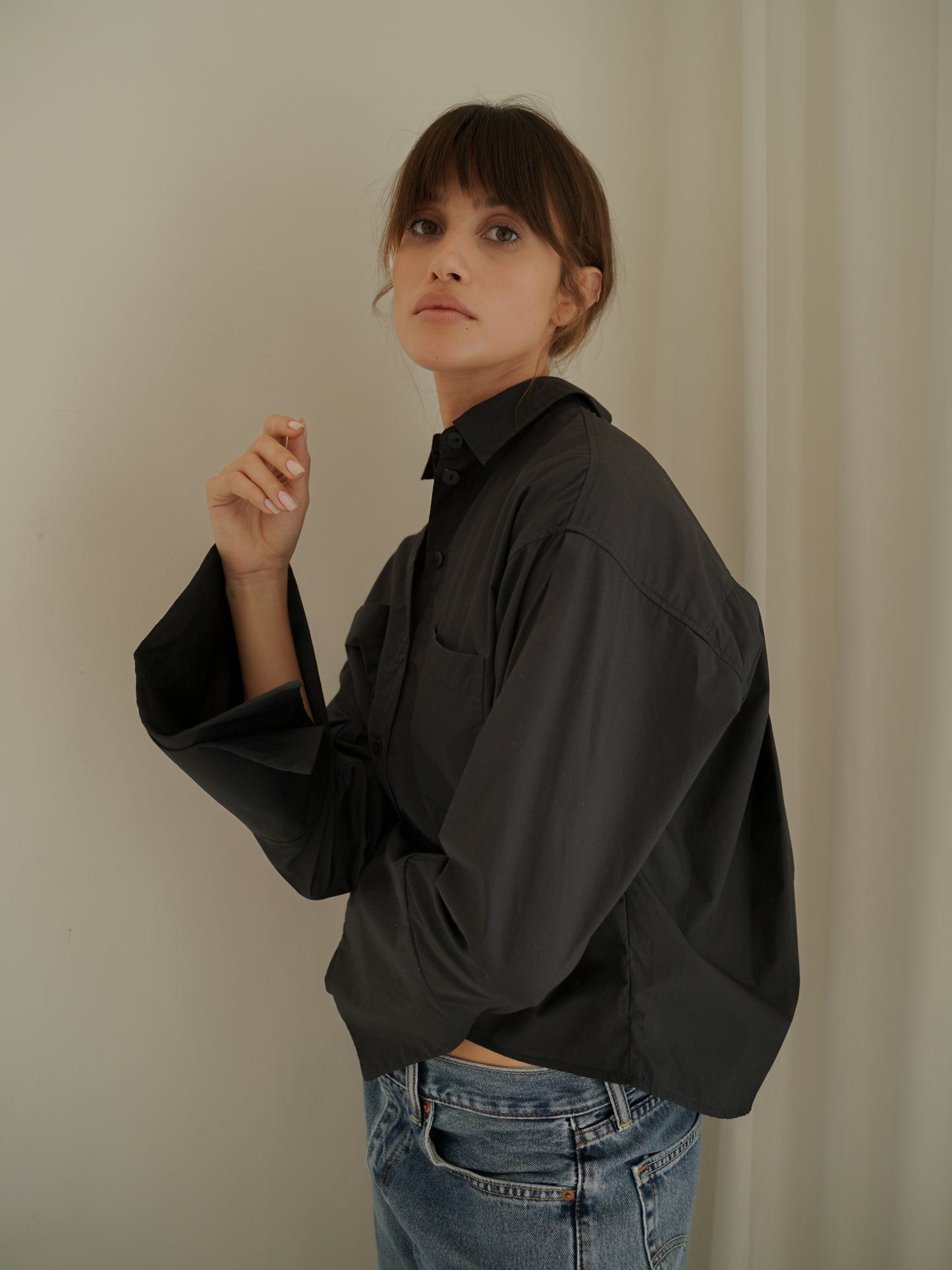 Celeste Shirt in Black - l u • c i e e