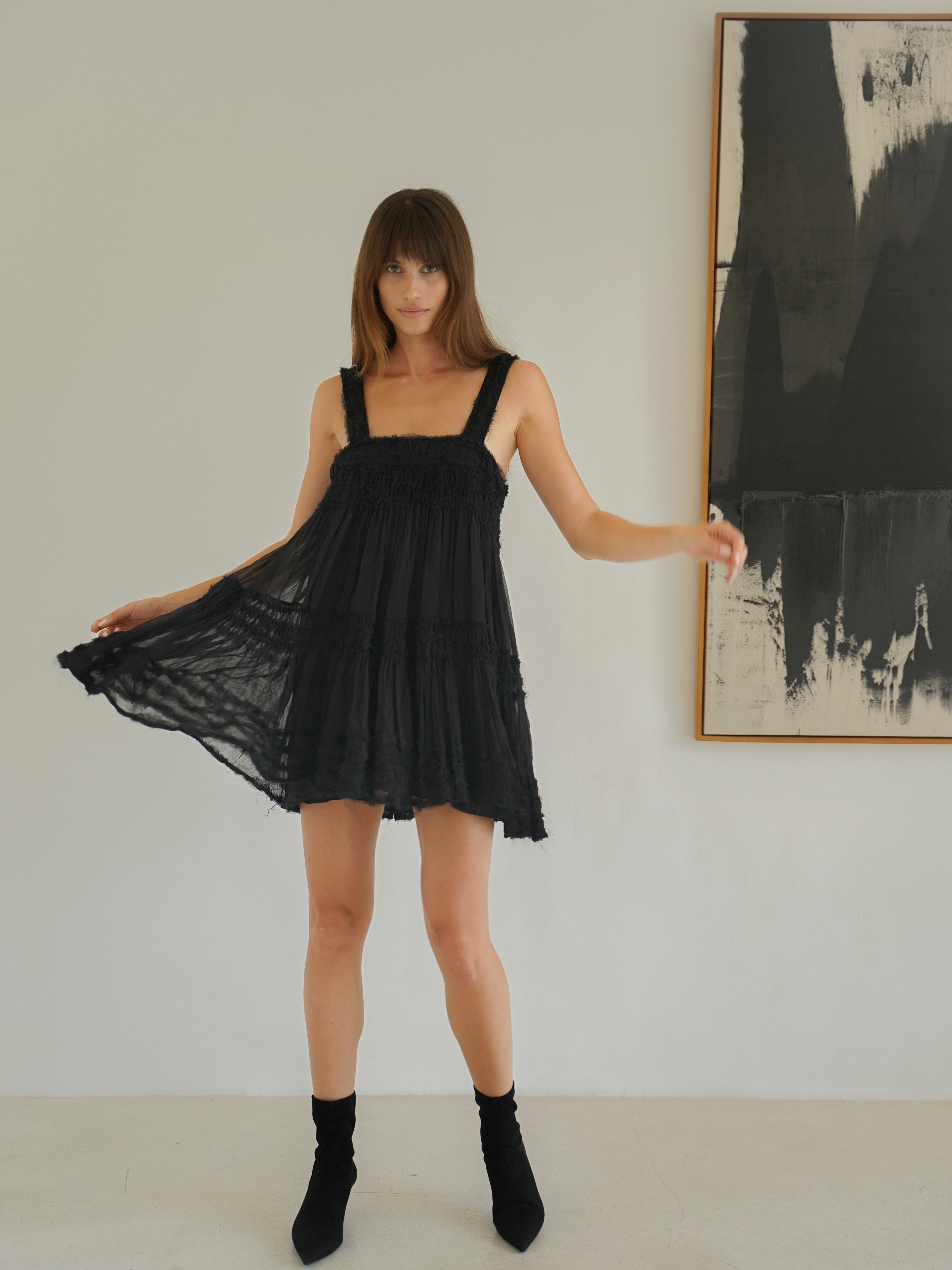 Clio Mini Dress in Black - l u • c i e e