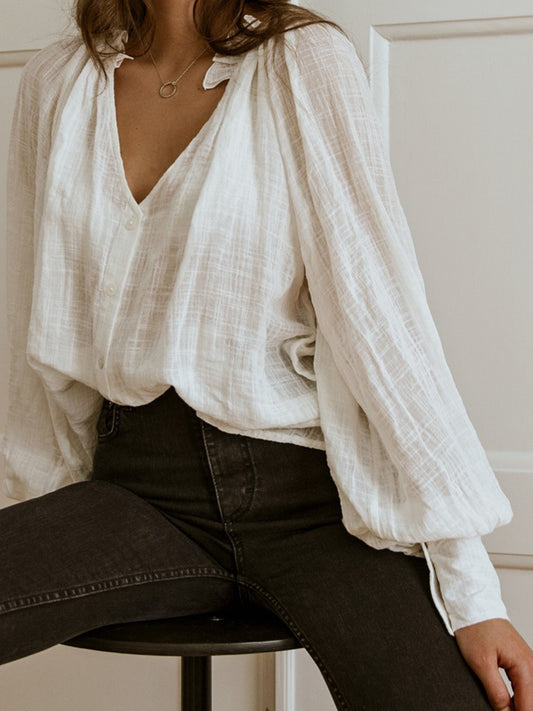 Daphne Blouse in Ecru - l u • c i e e