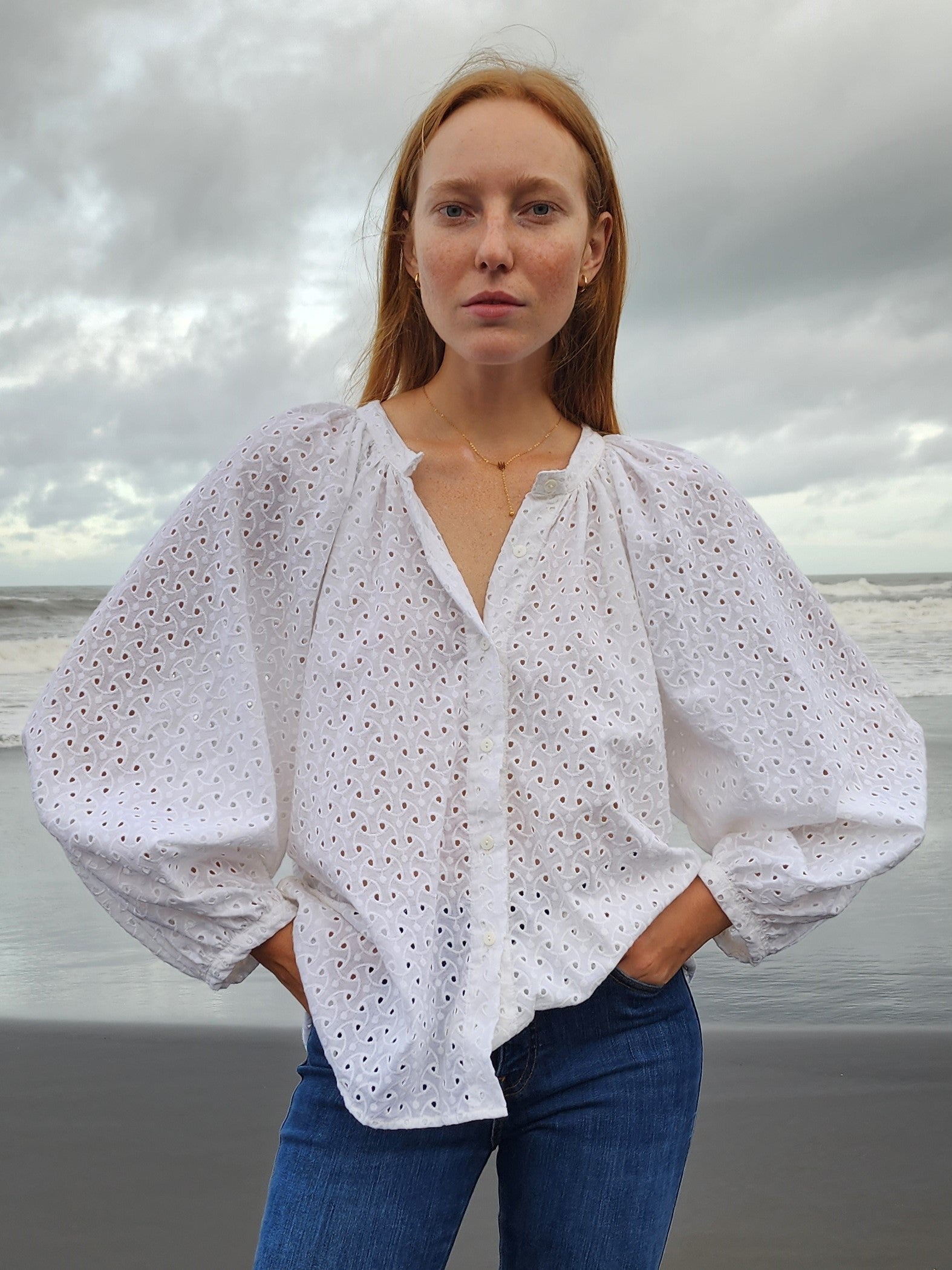 Broderie Oversized Blouse - l u • c i e e