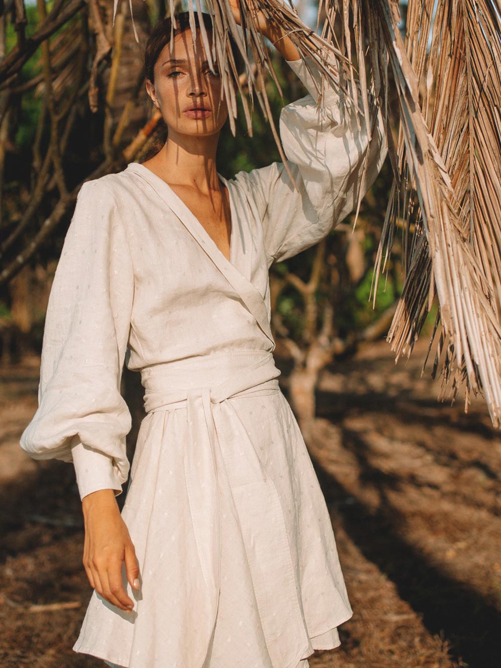 Andreea Linen Dress L / Beige Andreea Linen Dress L / Beige