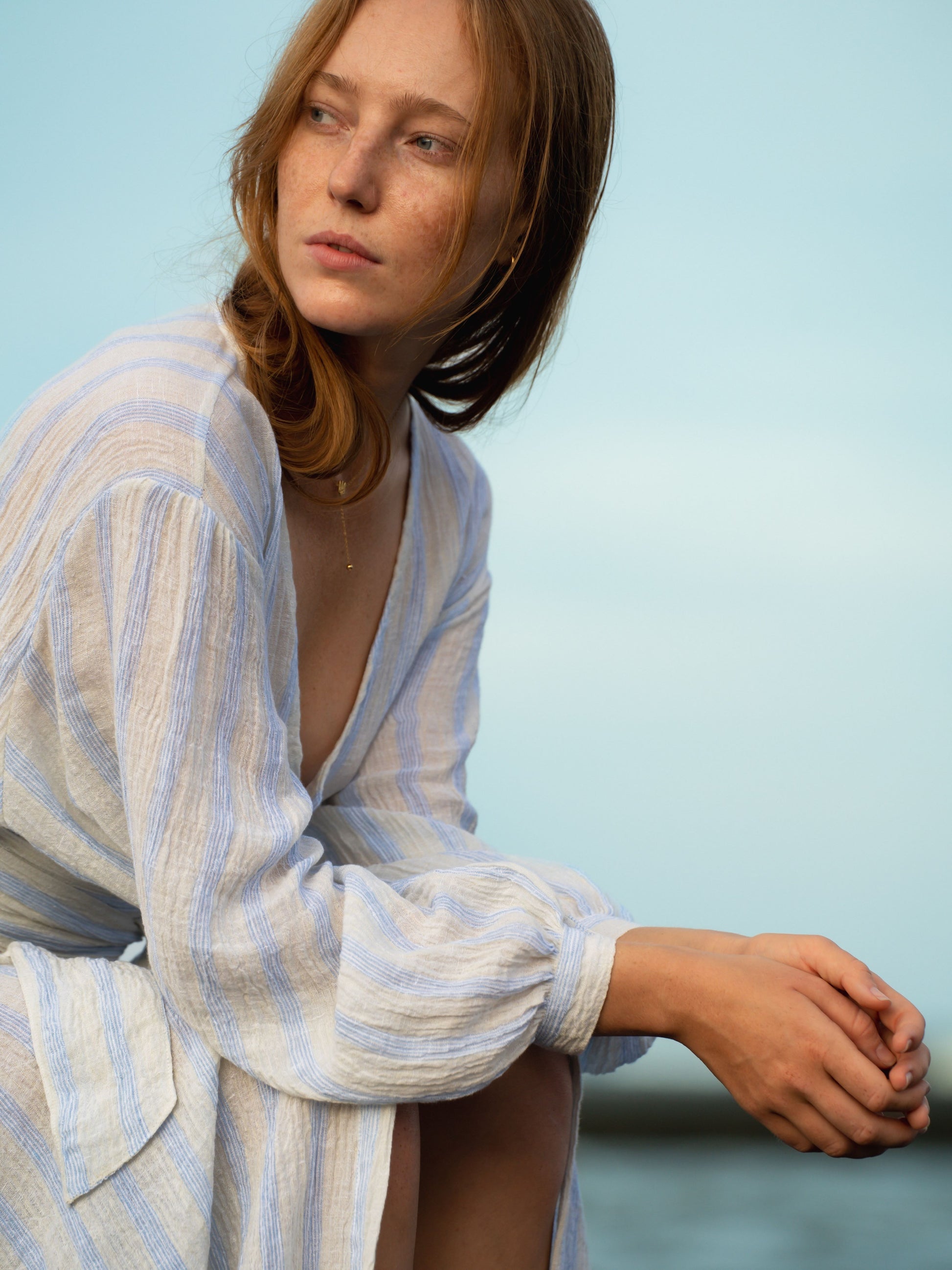 Linen Crinkle Blanche Dress l u c i e e Linen Crinkle Blanche Dress l u c i e e
