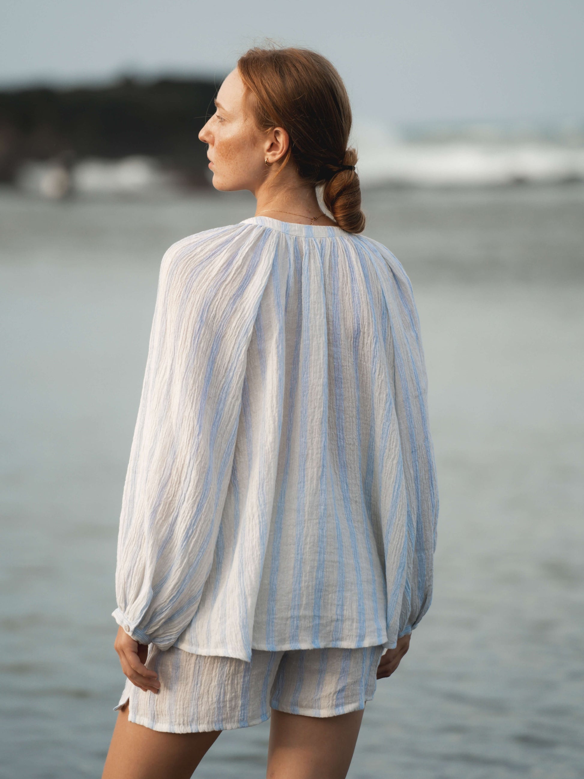 Linen Crinkle Oversized Blouse - l u • c i e e