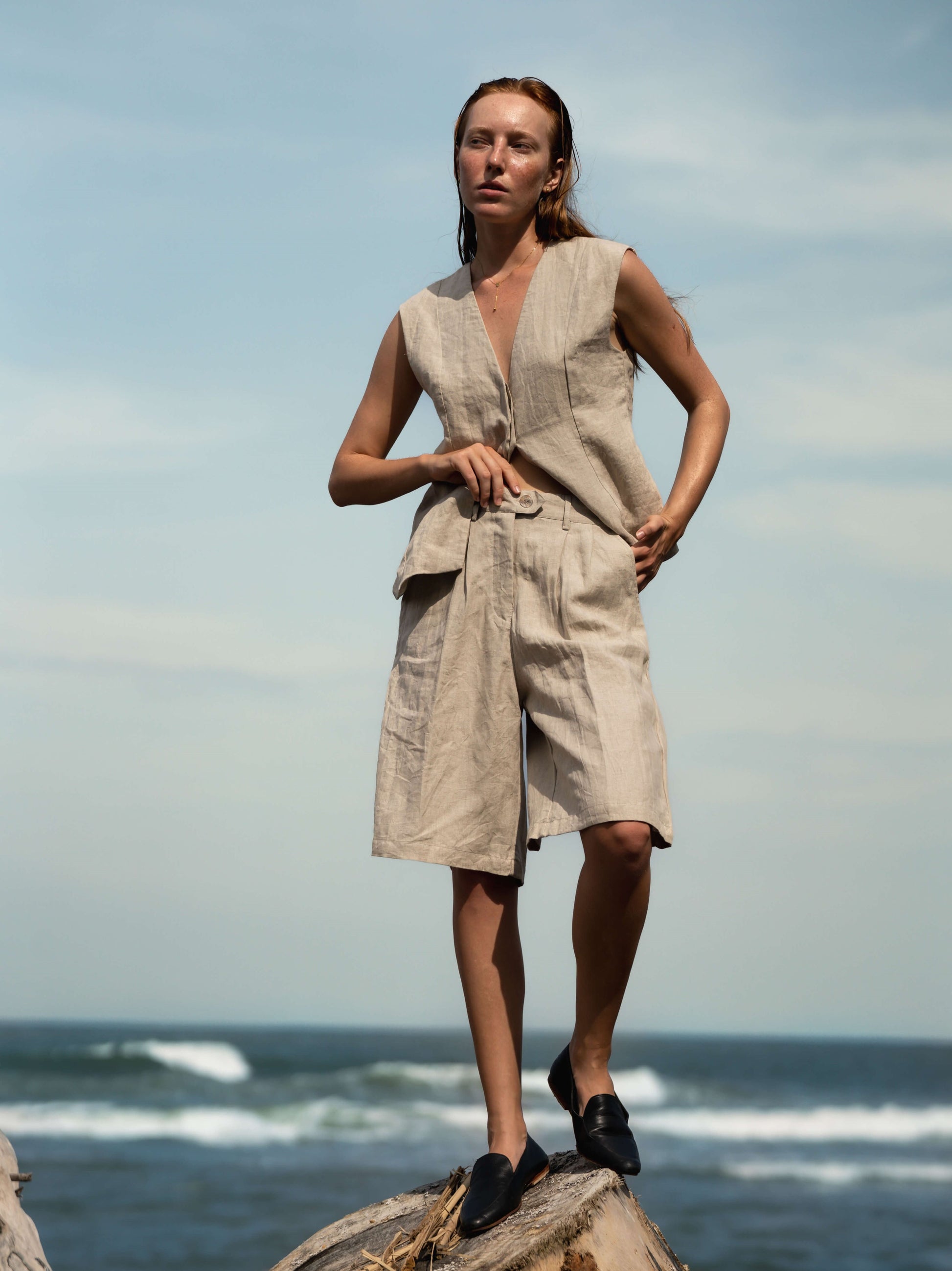 Linen Pleat Shorts – l u • c i e e