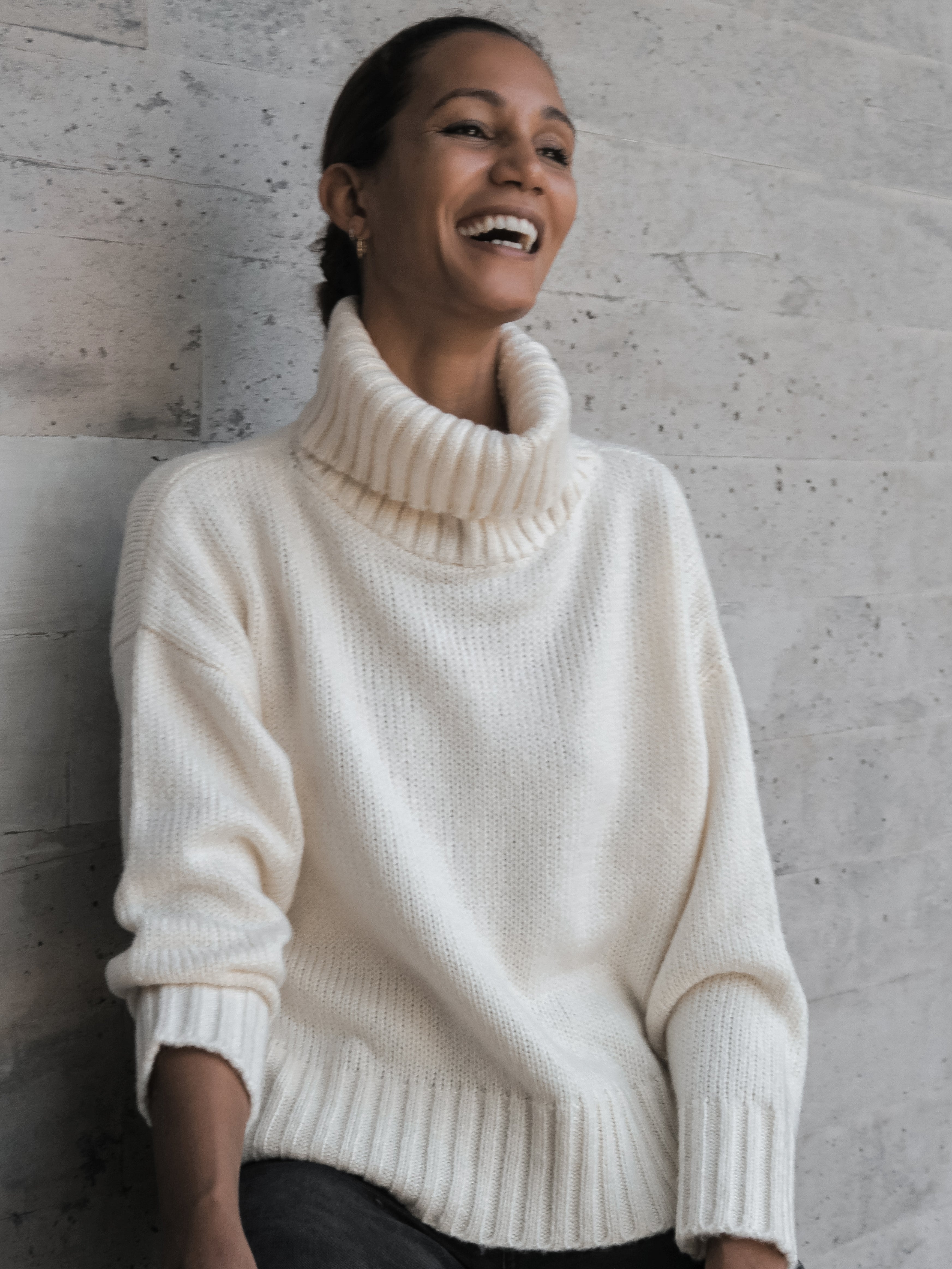 Ivory cowl neck sweater hotsell