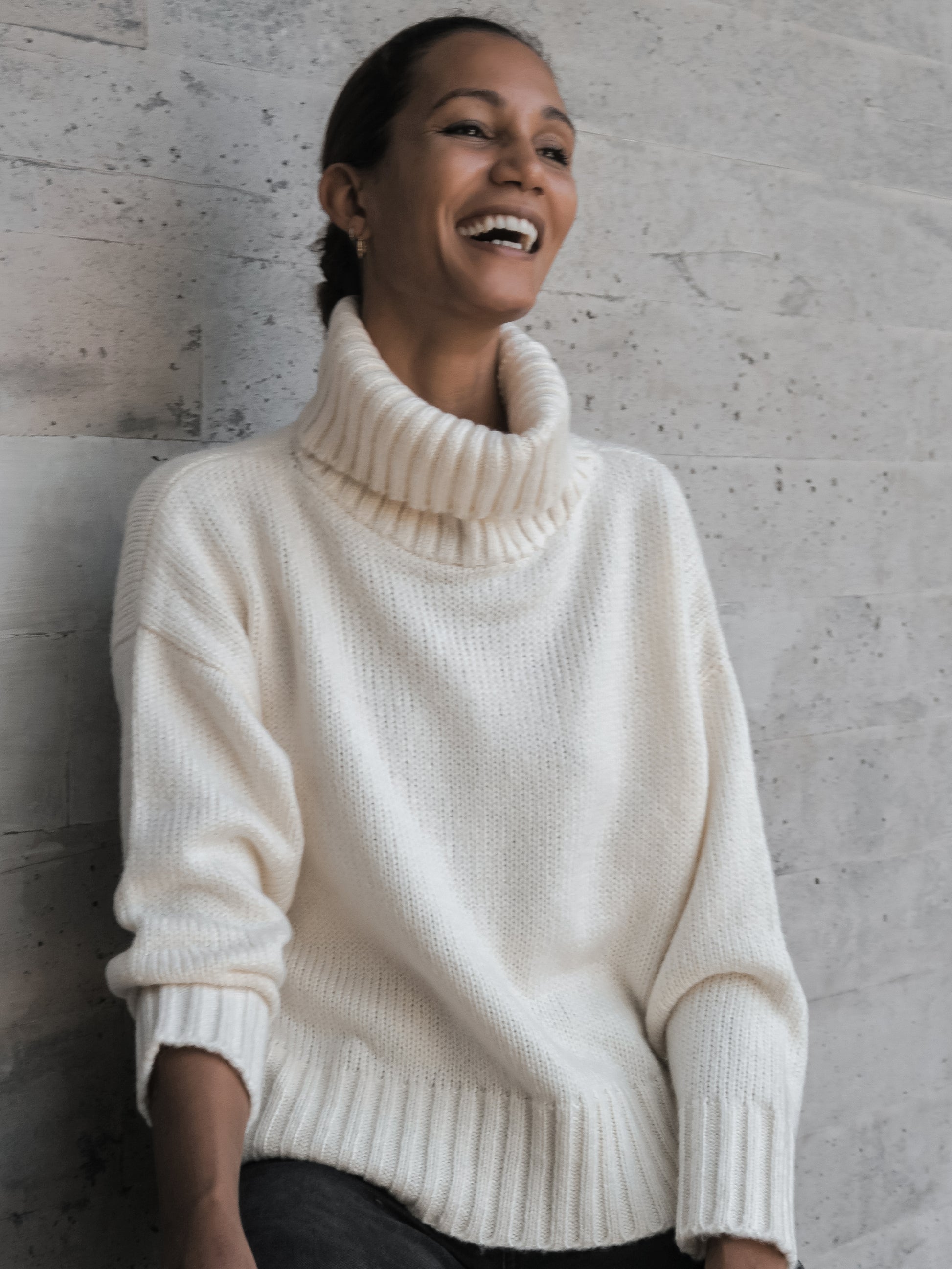 Berner Neck Sweater in Ivory - l u • c i e e