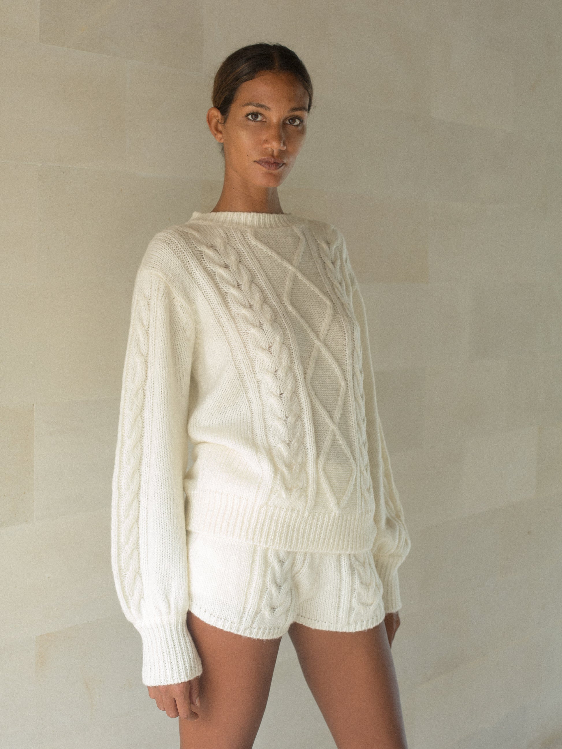 Cecile Mohair Sweater in Ivory - l u • c i e e