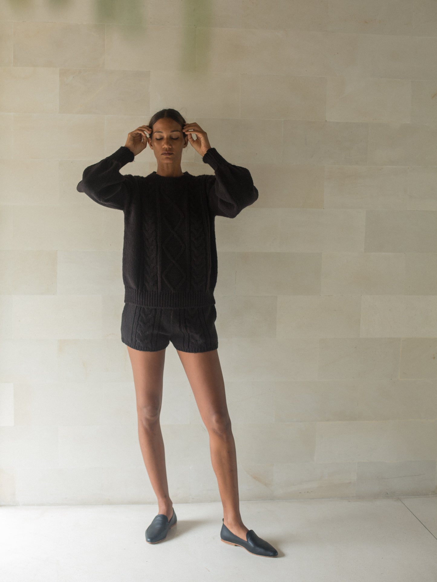 Cecile Mohair Shorts in Black - l u • c i e e