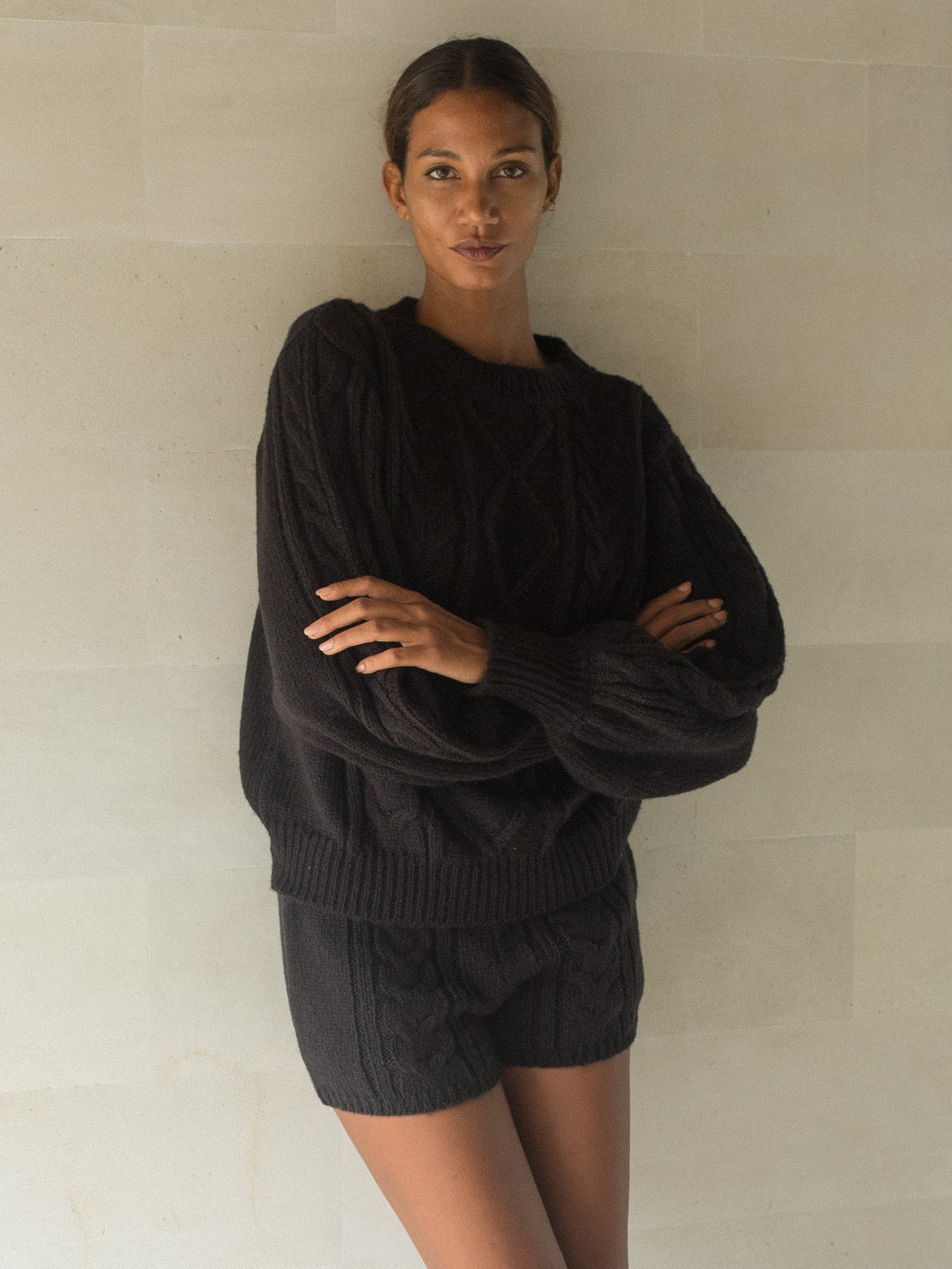 Cecile Mohair Shorts in Black - l u • c i e e