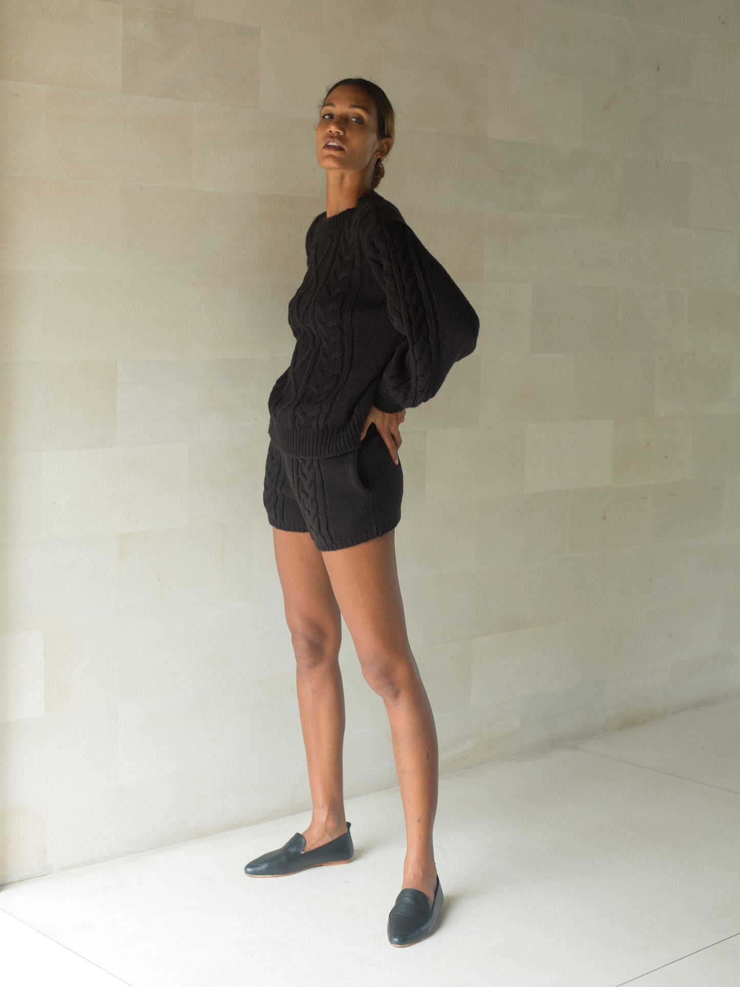 Cecile Mohair Shorts in Ivory - l u • c i e e