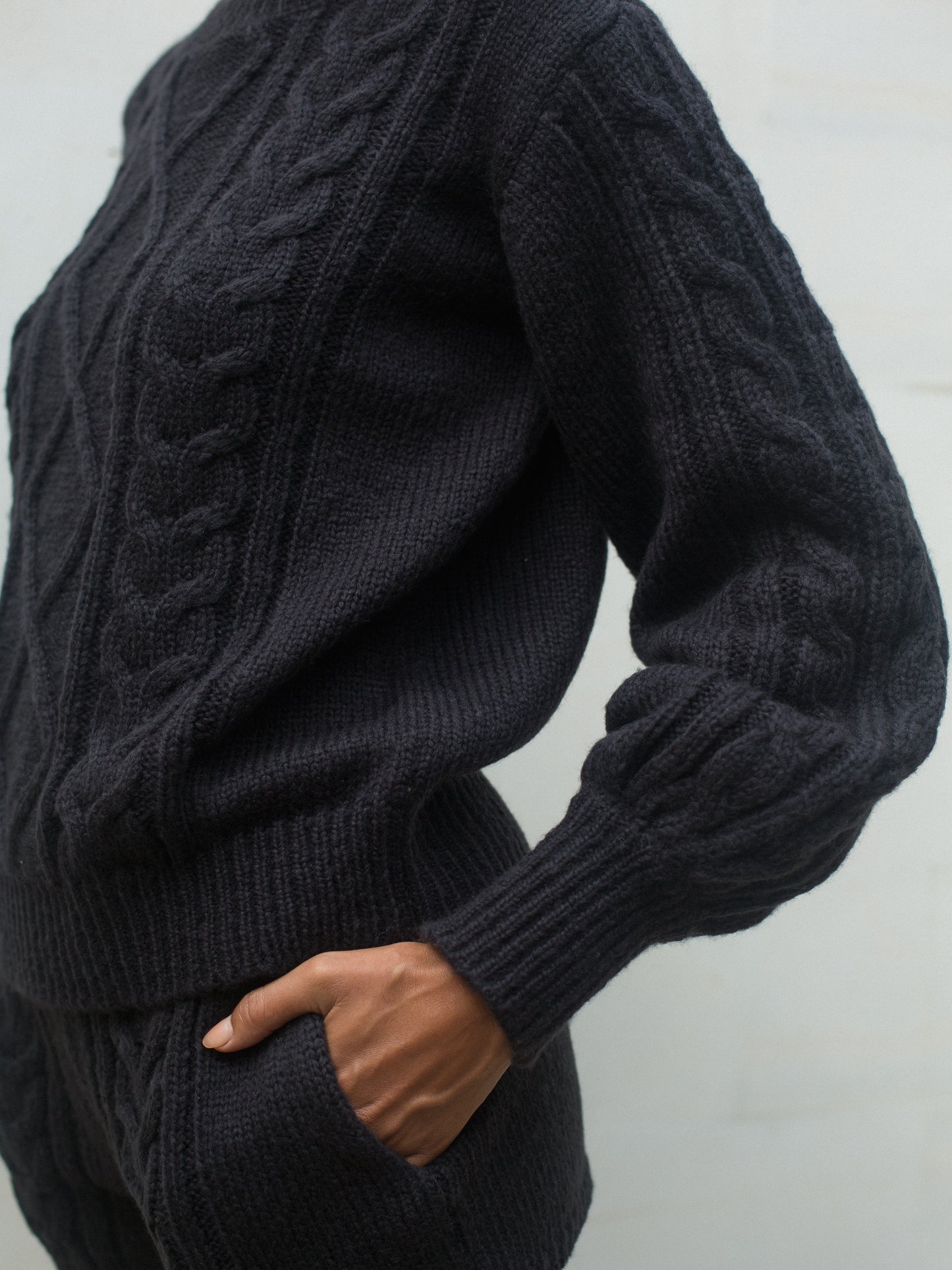 Cecile Cable Sweater in Black - l u • c i e e