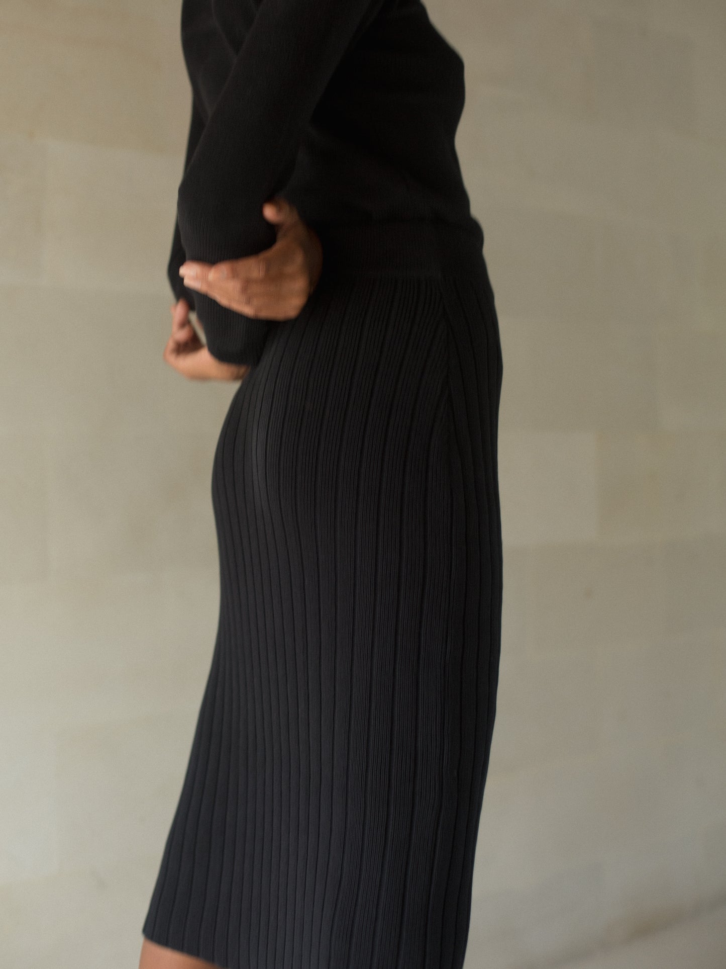 Gael Knit Skirt in Black - l u • c i e e