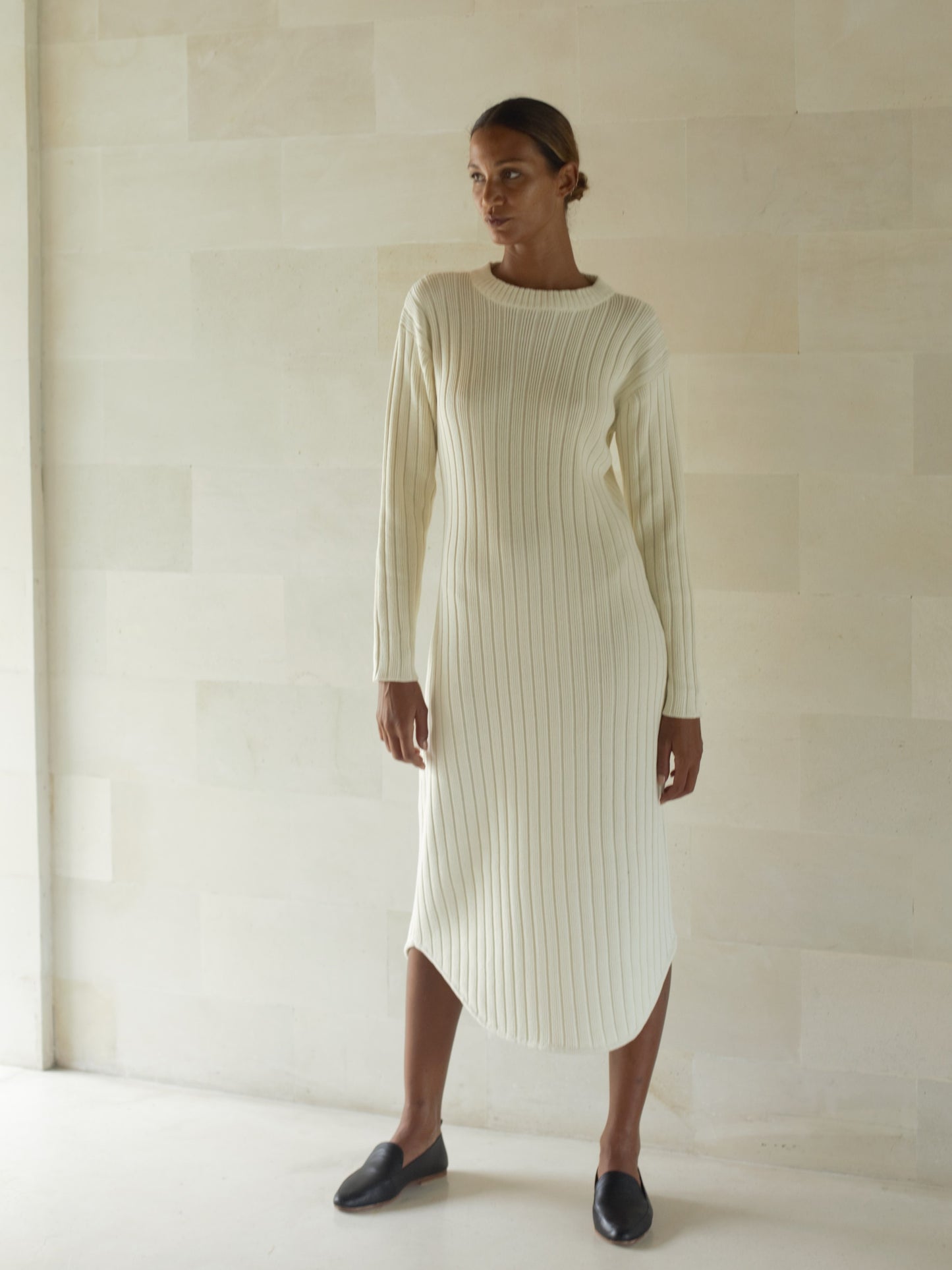 Gael Knit Dress in Ivory - l u • c i e e