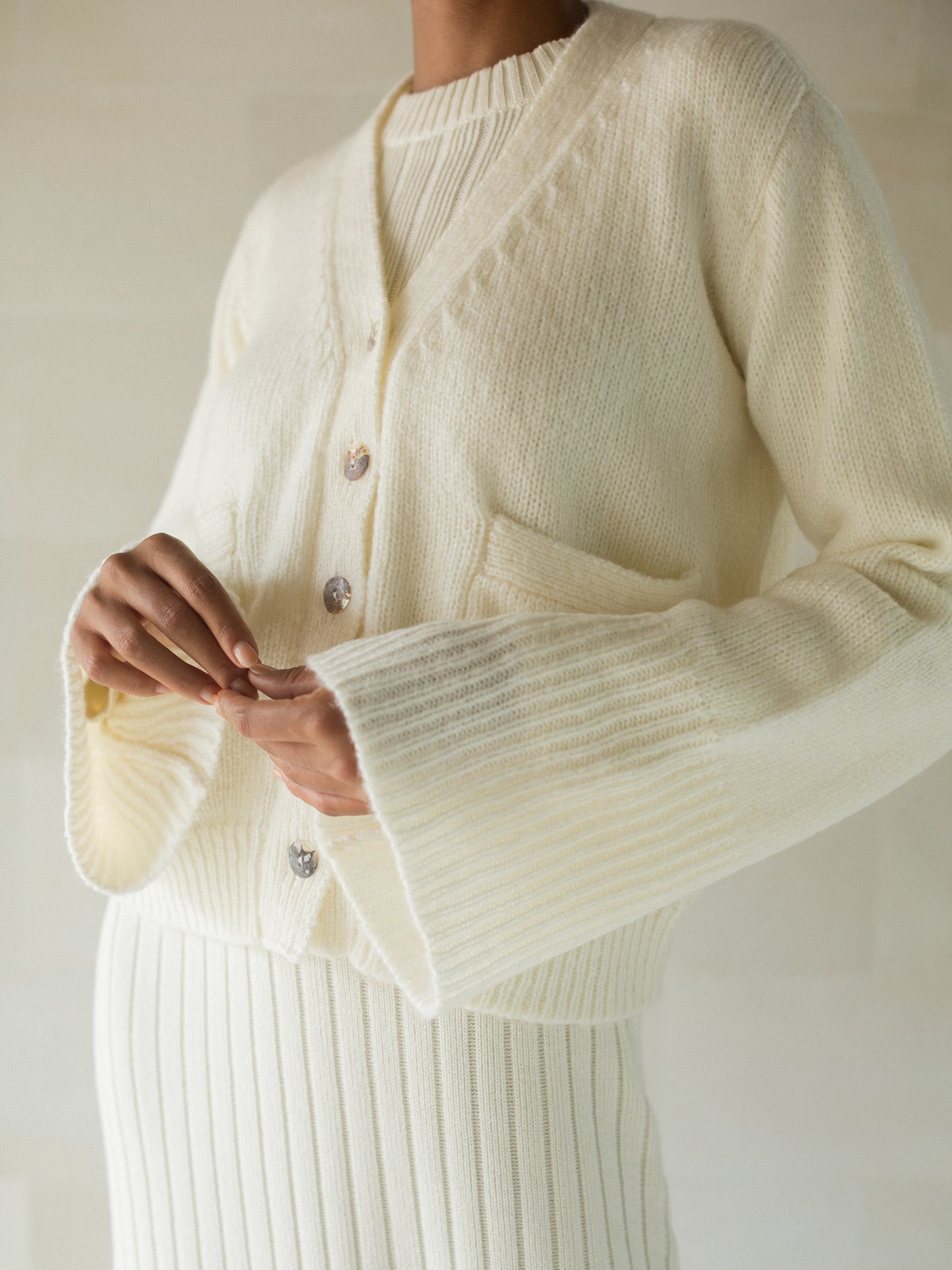 Gael Knit Dress in Ivory - l u • c i e e