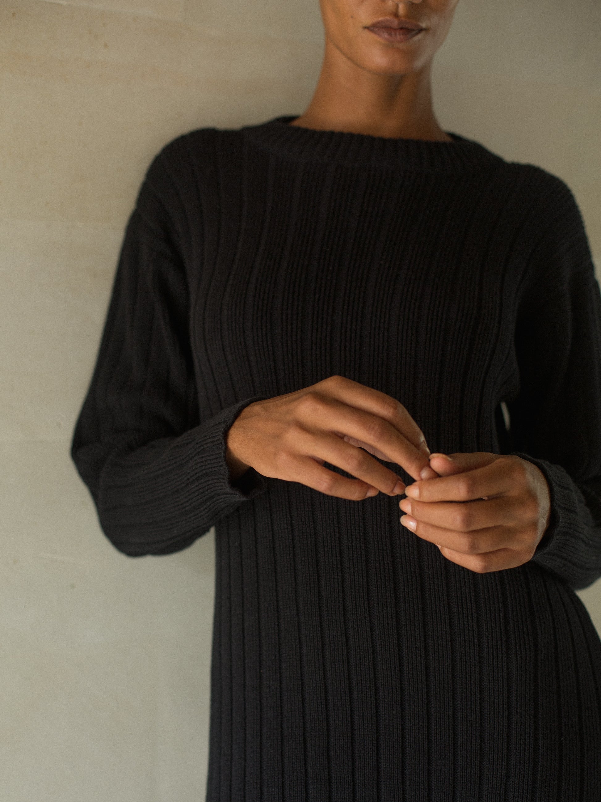 Gael Knit Dress in Black - l u • c i e e