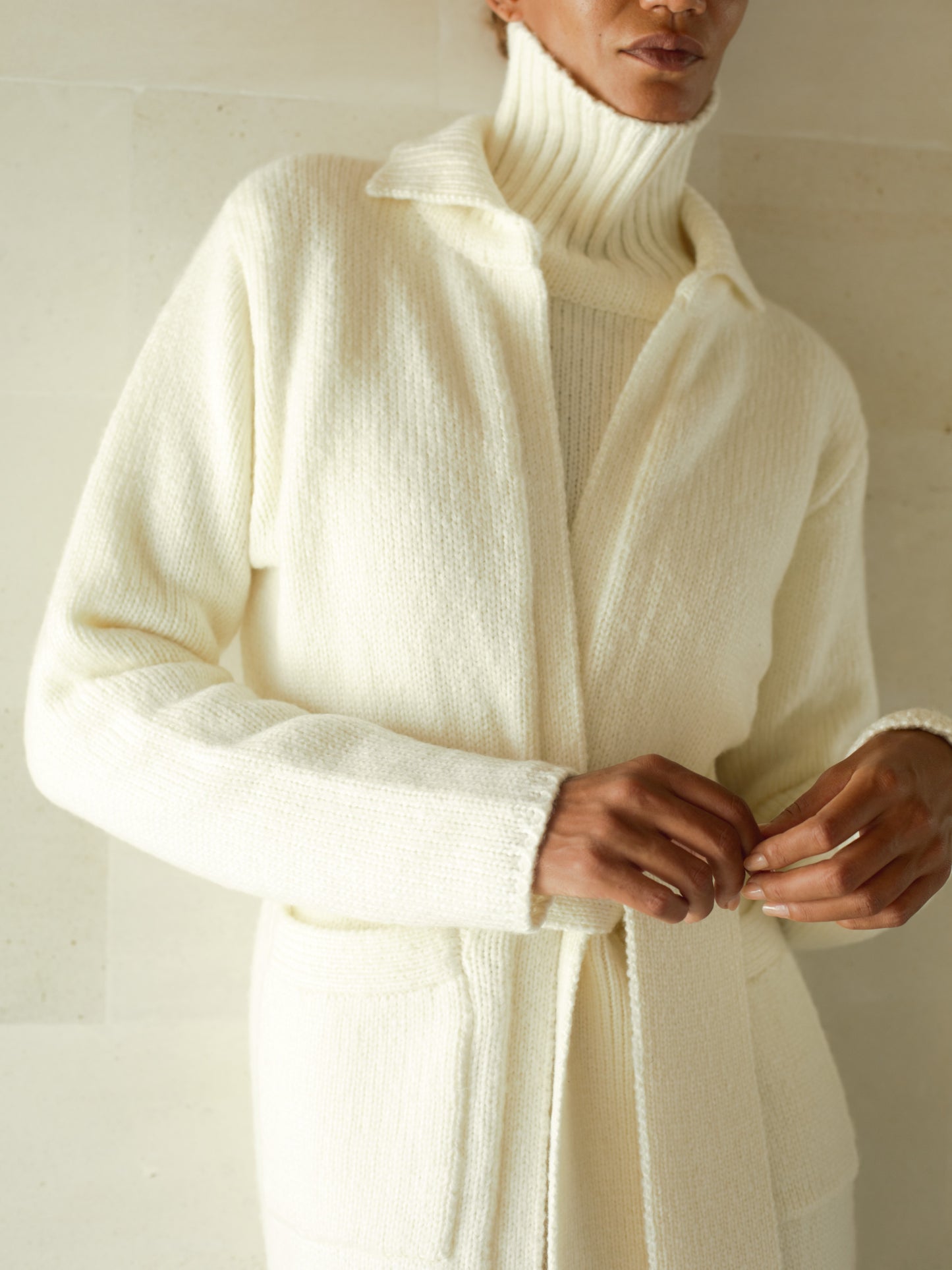 Iman Mohair Coat in Ivory - l u • c i e e