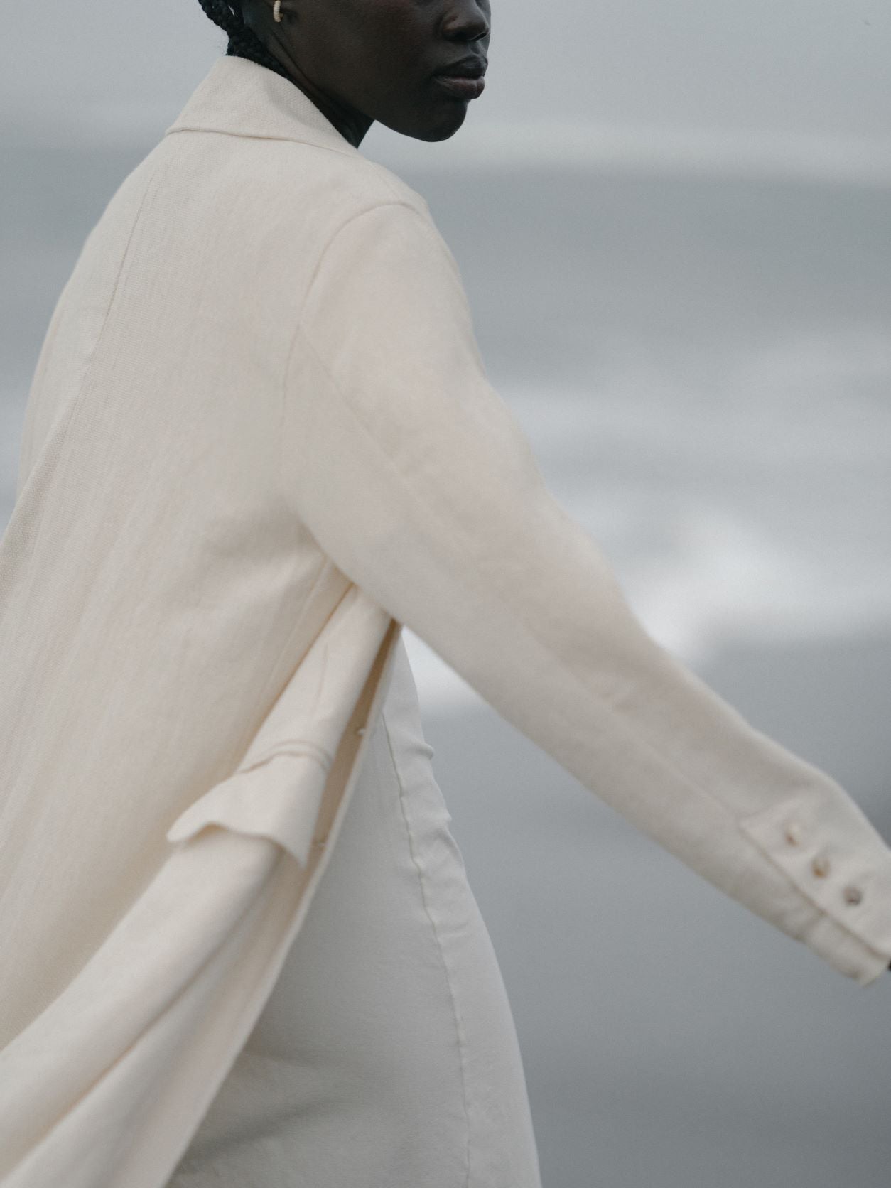 Elbow Sleeve Dress in Ivory - l u • c i e e
