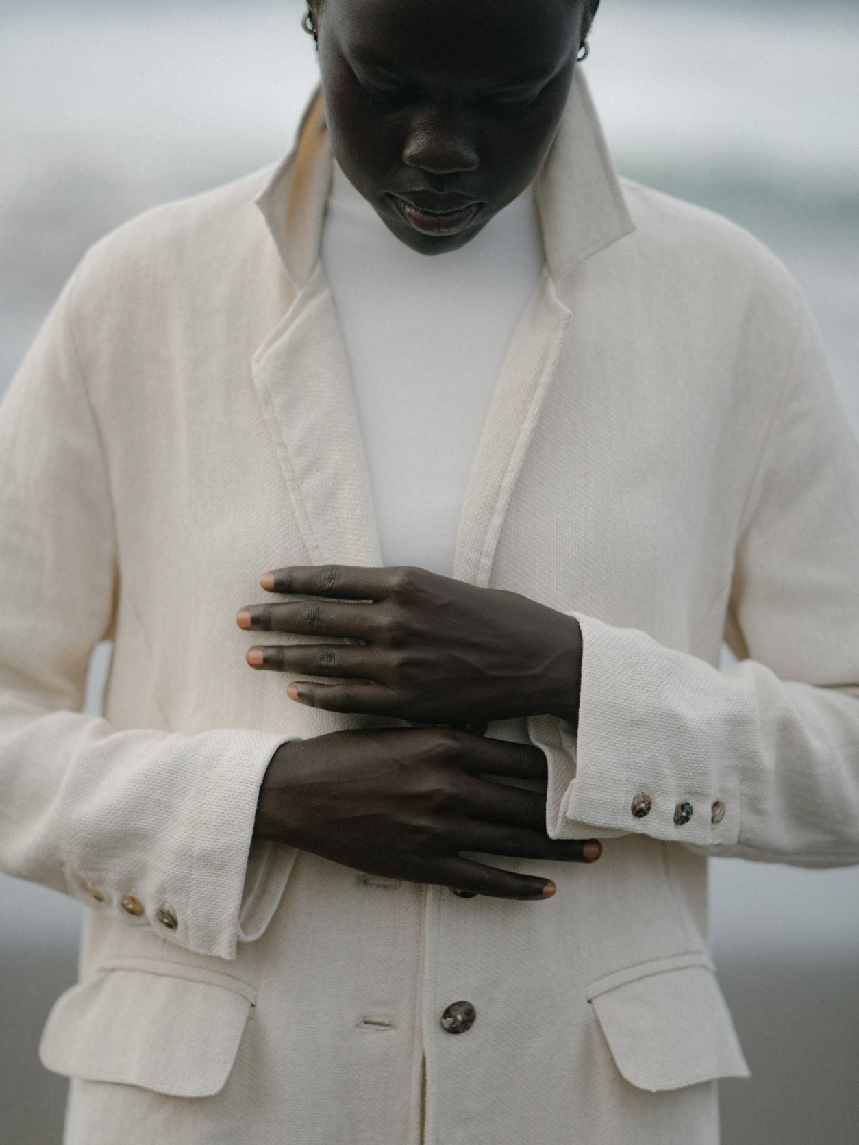 Elbow Sleeve Dress in Ivory - l u • c i e e