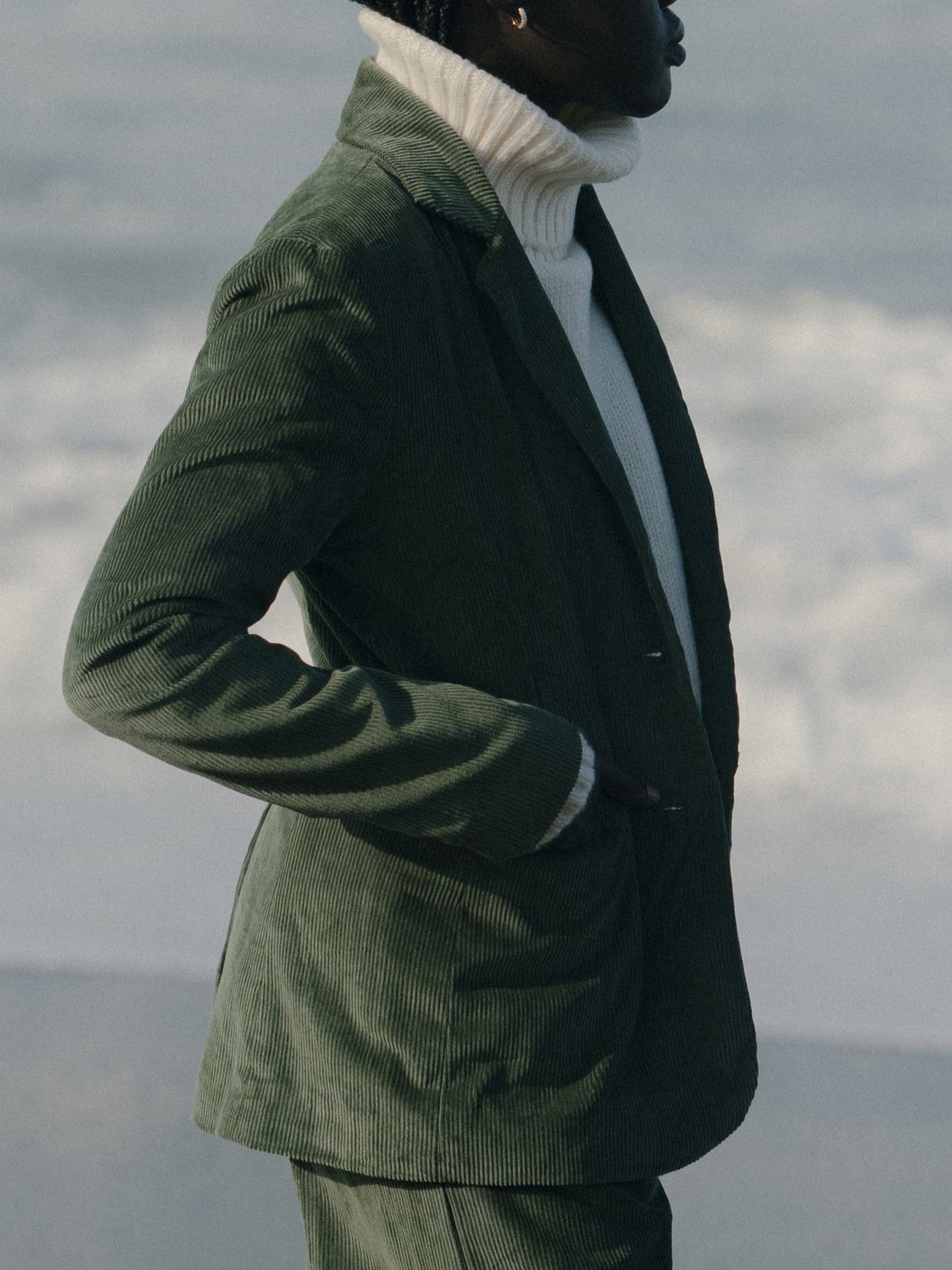 Corduroy Blazer in Hunter Green - l u • c i e e
