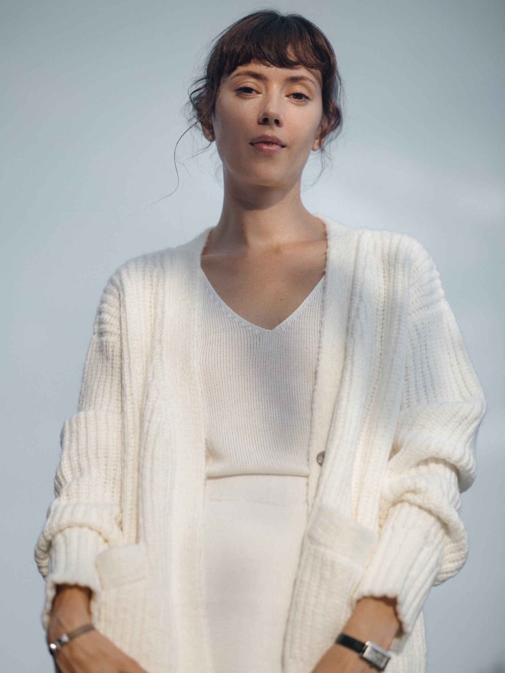 Sade Knit Cardigan in Natural - l u • c i e e