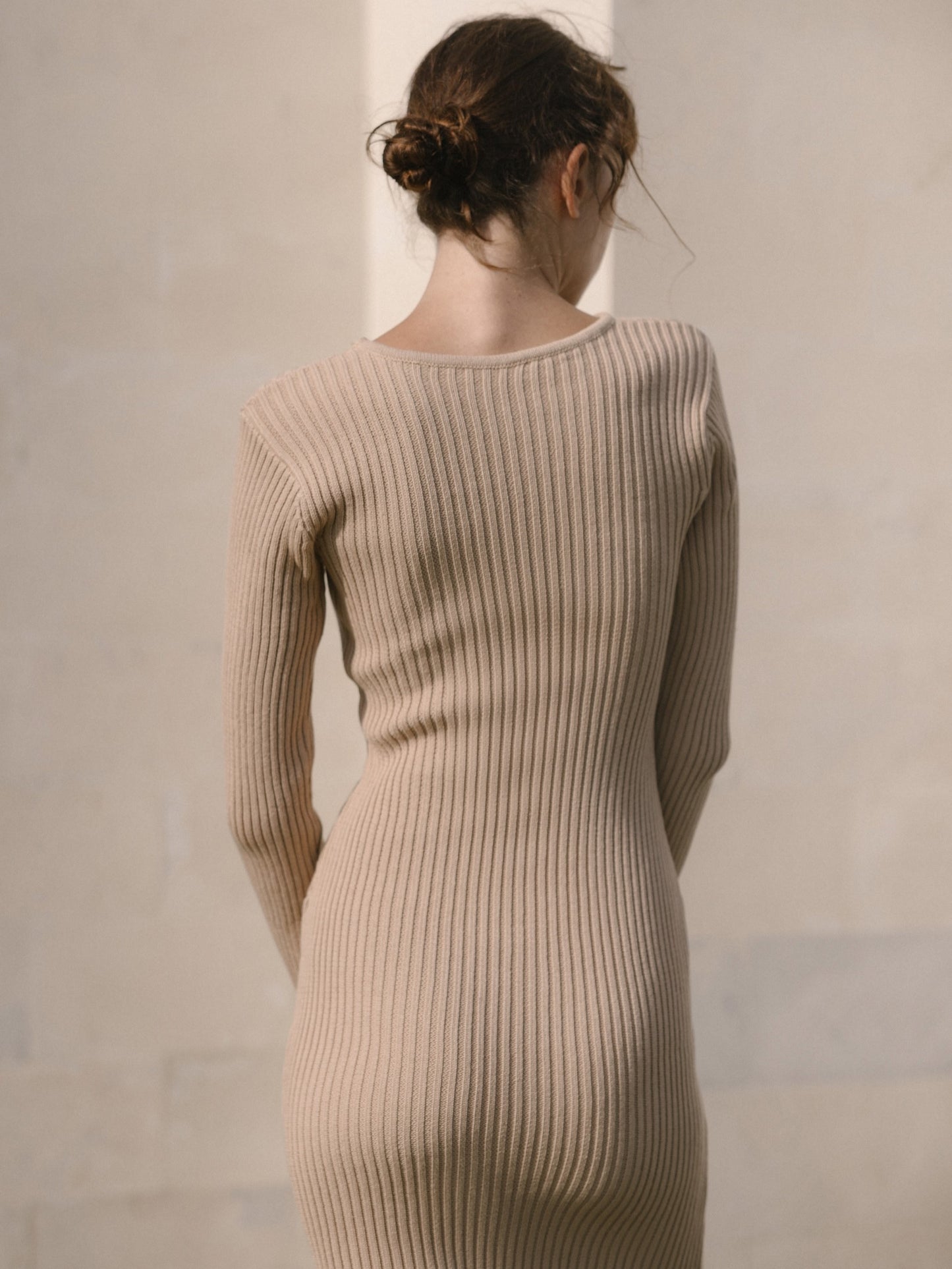 Sade Knit Dress in Light Camel - l u • c i e e