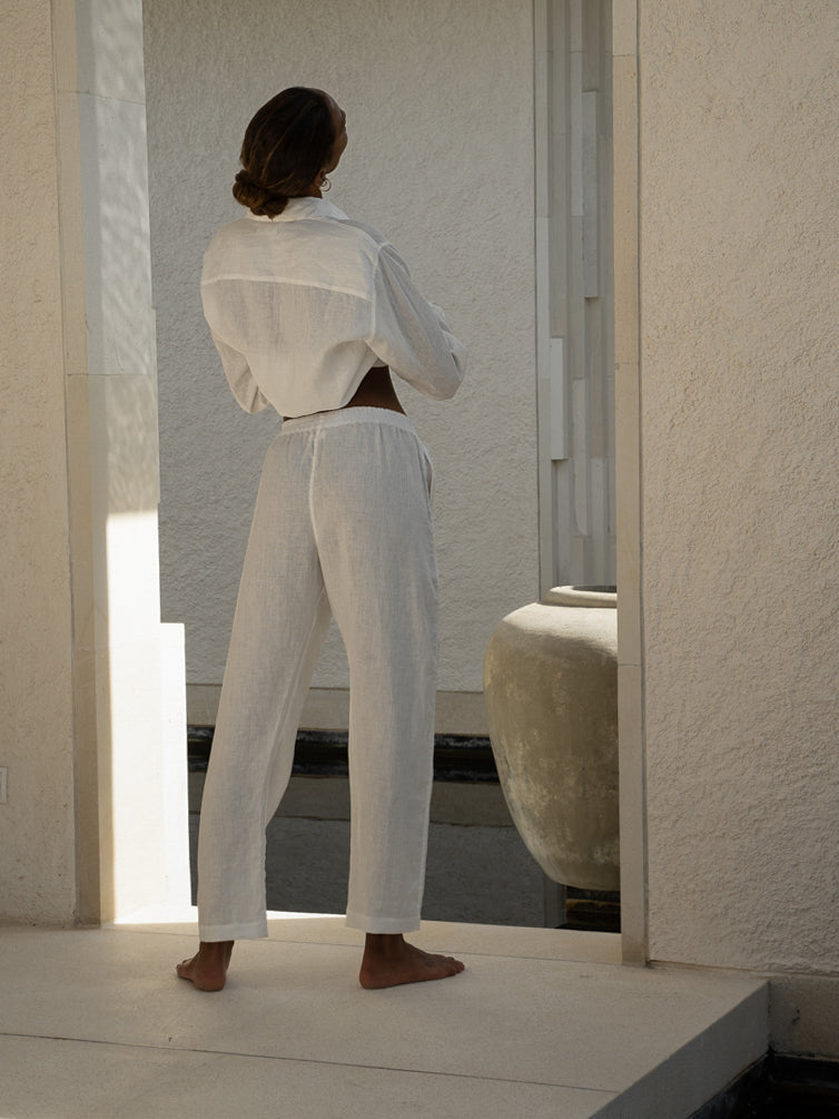 Linen Comfort Pant in Natural - l u • c i e e